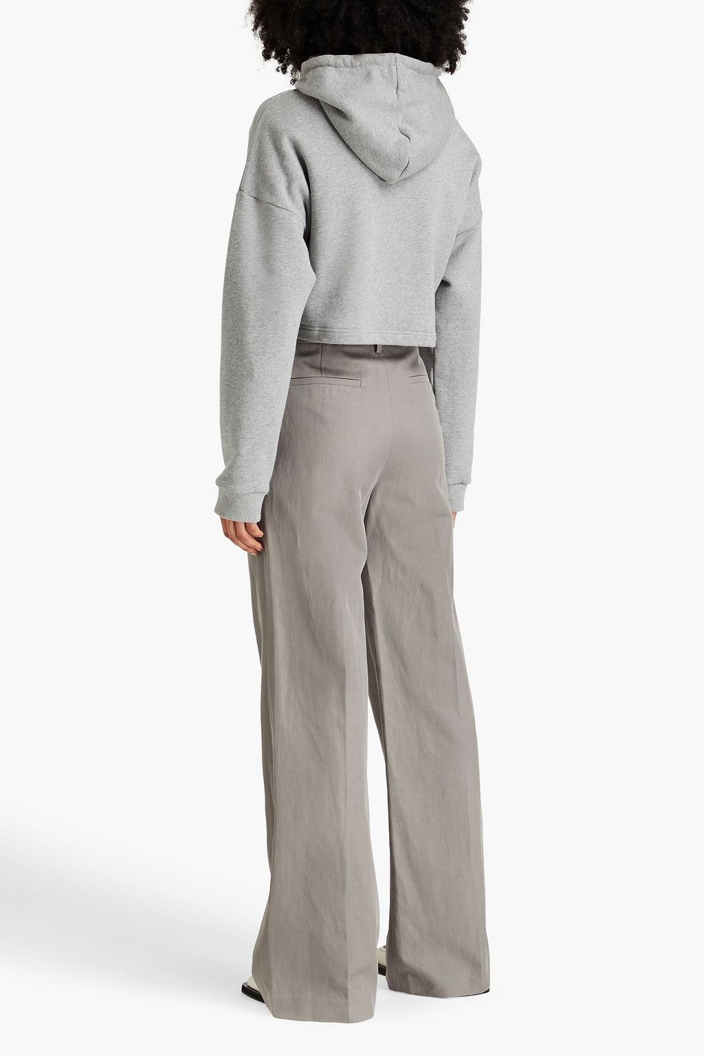 NILI LOTAN Flavie cotton and linen-blend twill wide-leg pants