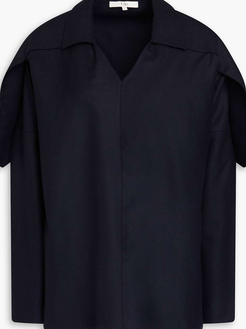 draped wool-twill top