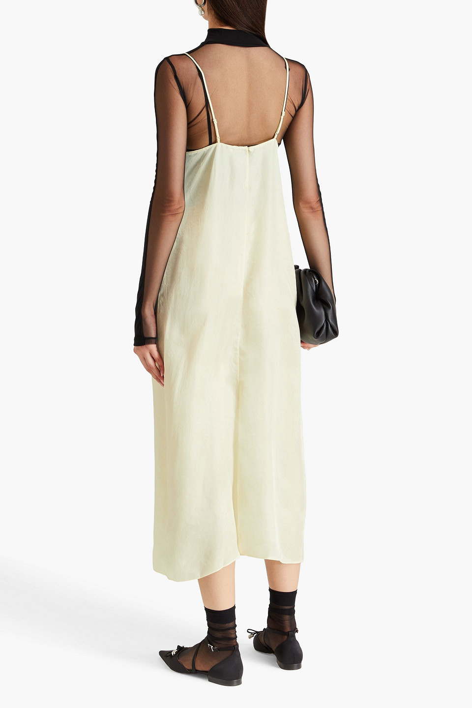  Tibi - Slip Dress Aus Satin In Midilänge - Gelb - Us 2 