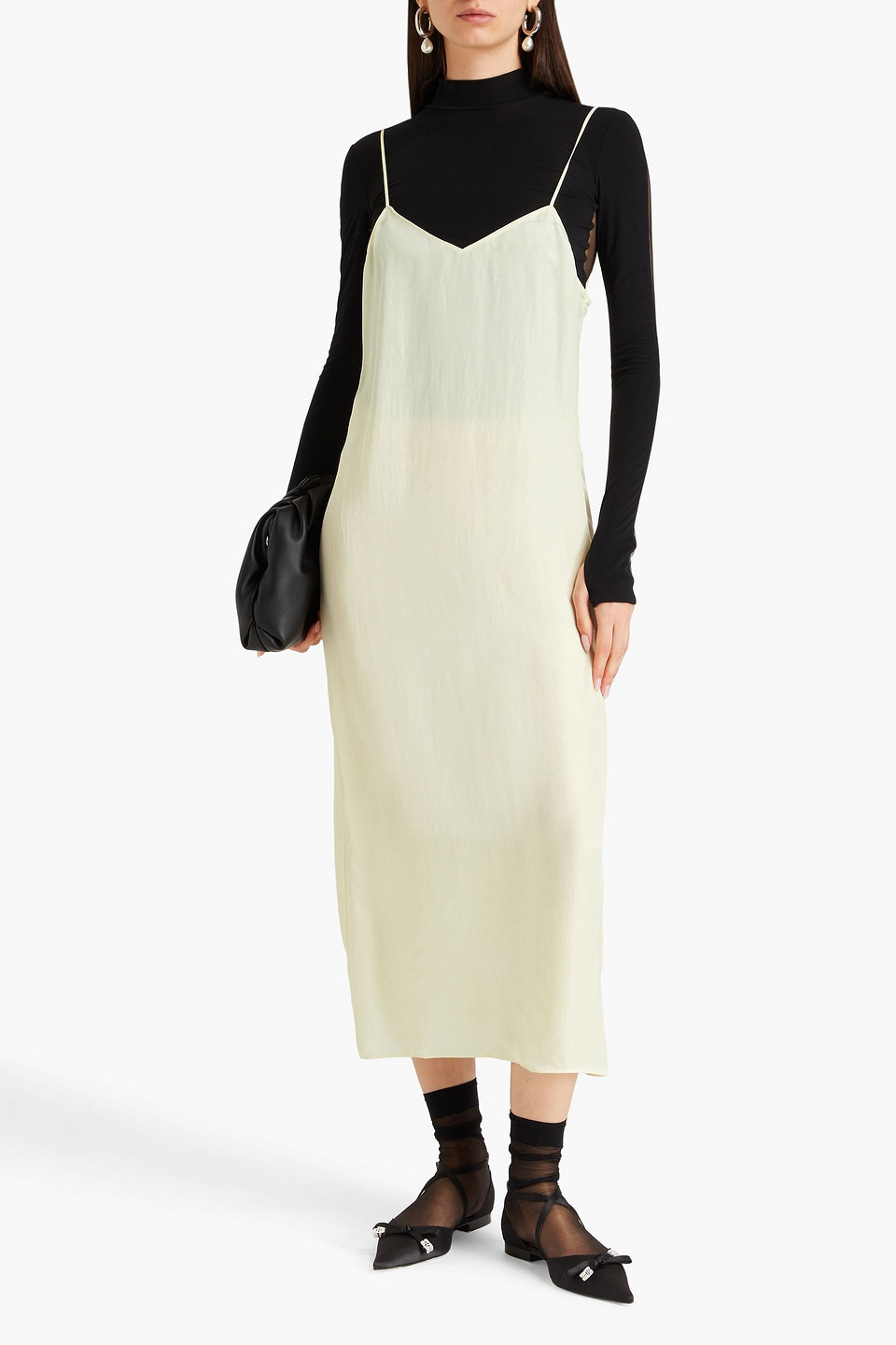  Tibi - Slip Dress Aus Satin In Midilänge - Gelb - Us 2 