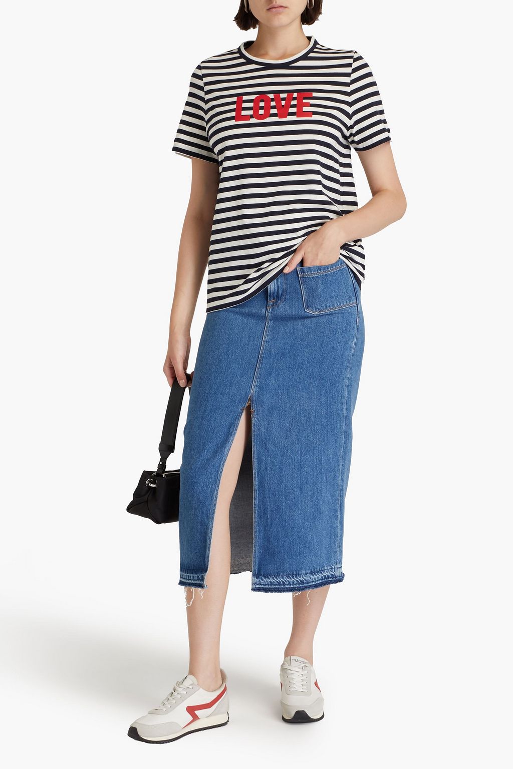 CHINTI & PARKER Printed striped organic cotton-jersey T-shirt