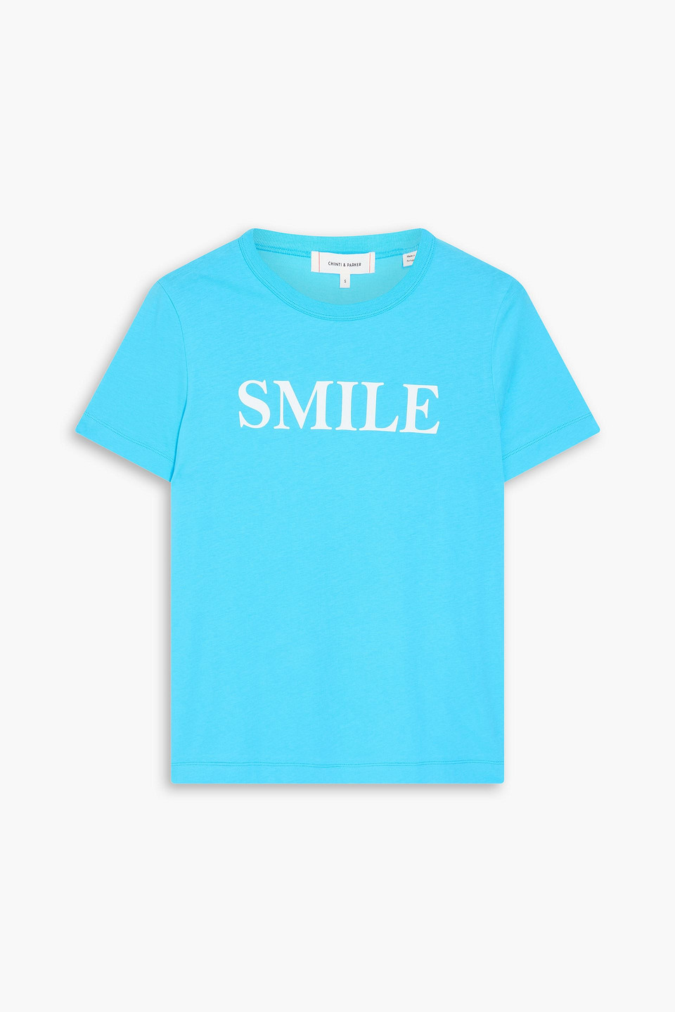Chinti & Parker T-shirt Aus Baumwoll-jersey Mit Print In Türkis