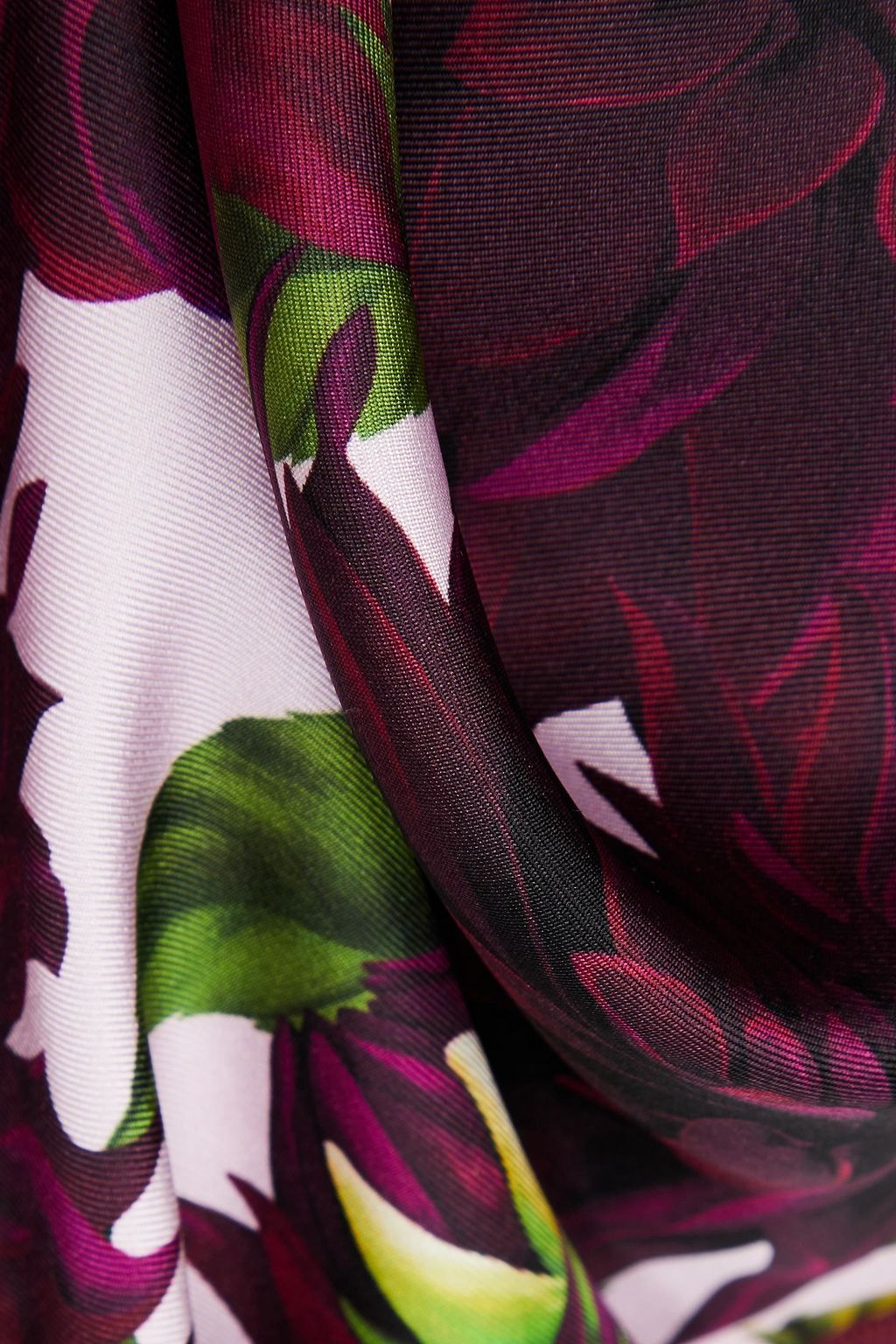 OSCAR DE LA RENTA Floral-print twill-paneled silk-blend vest
