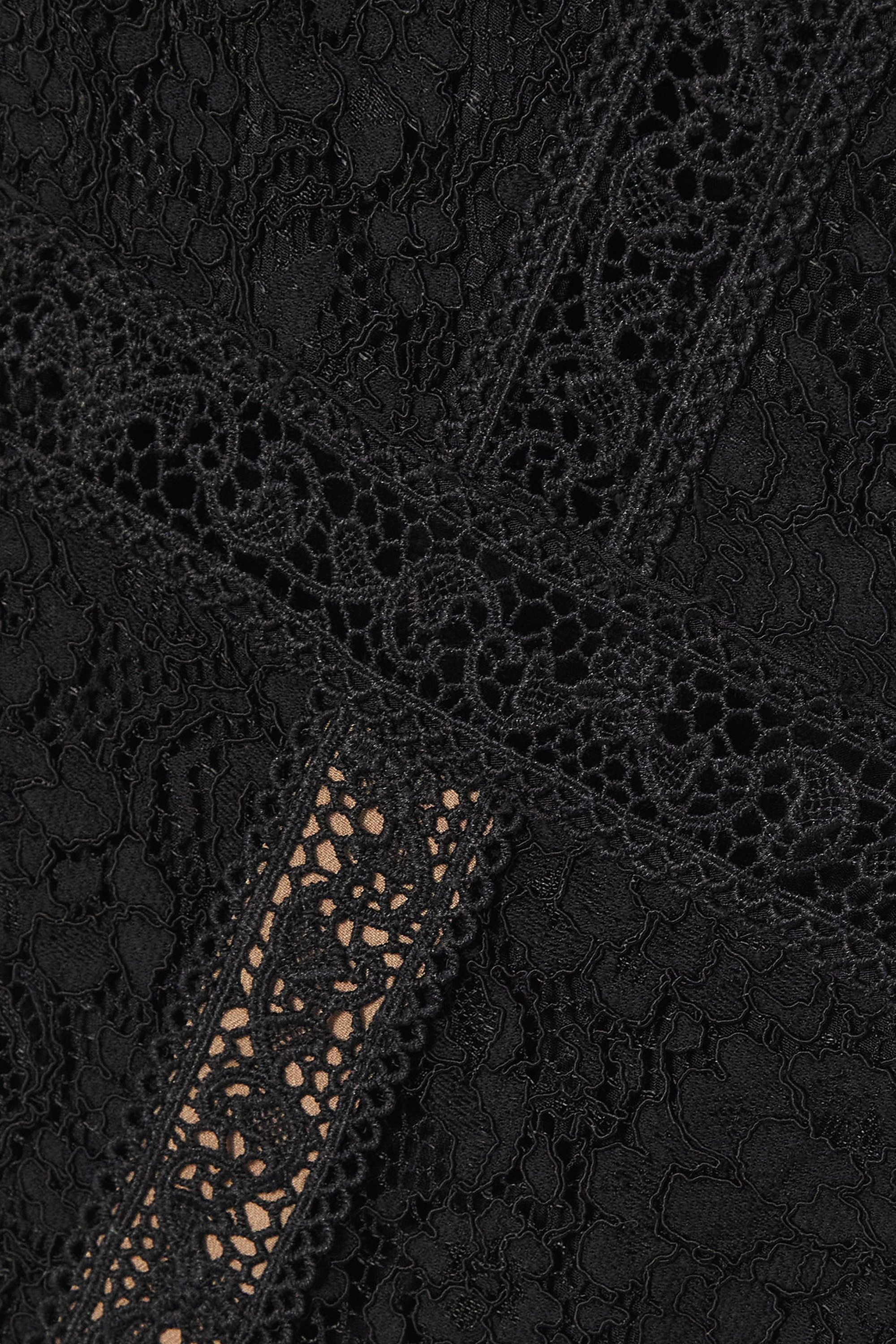 chinese dress ladies Navy Guipure Lace Midi Dress