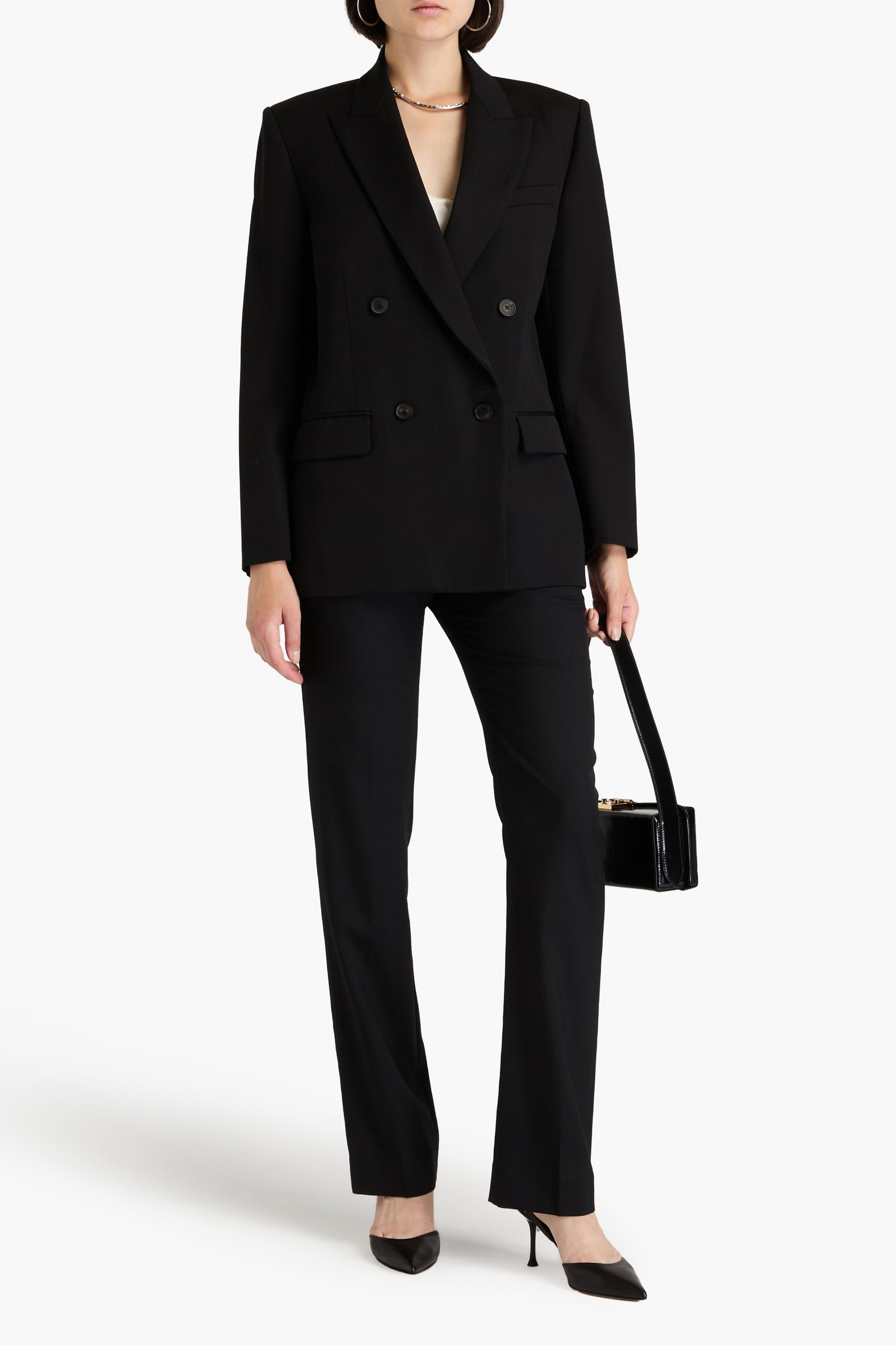 Nili Lotan Pimpton double-breasted grain de poudre wool blazer