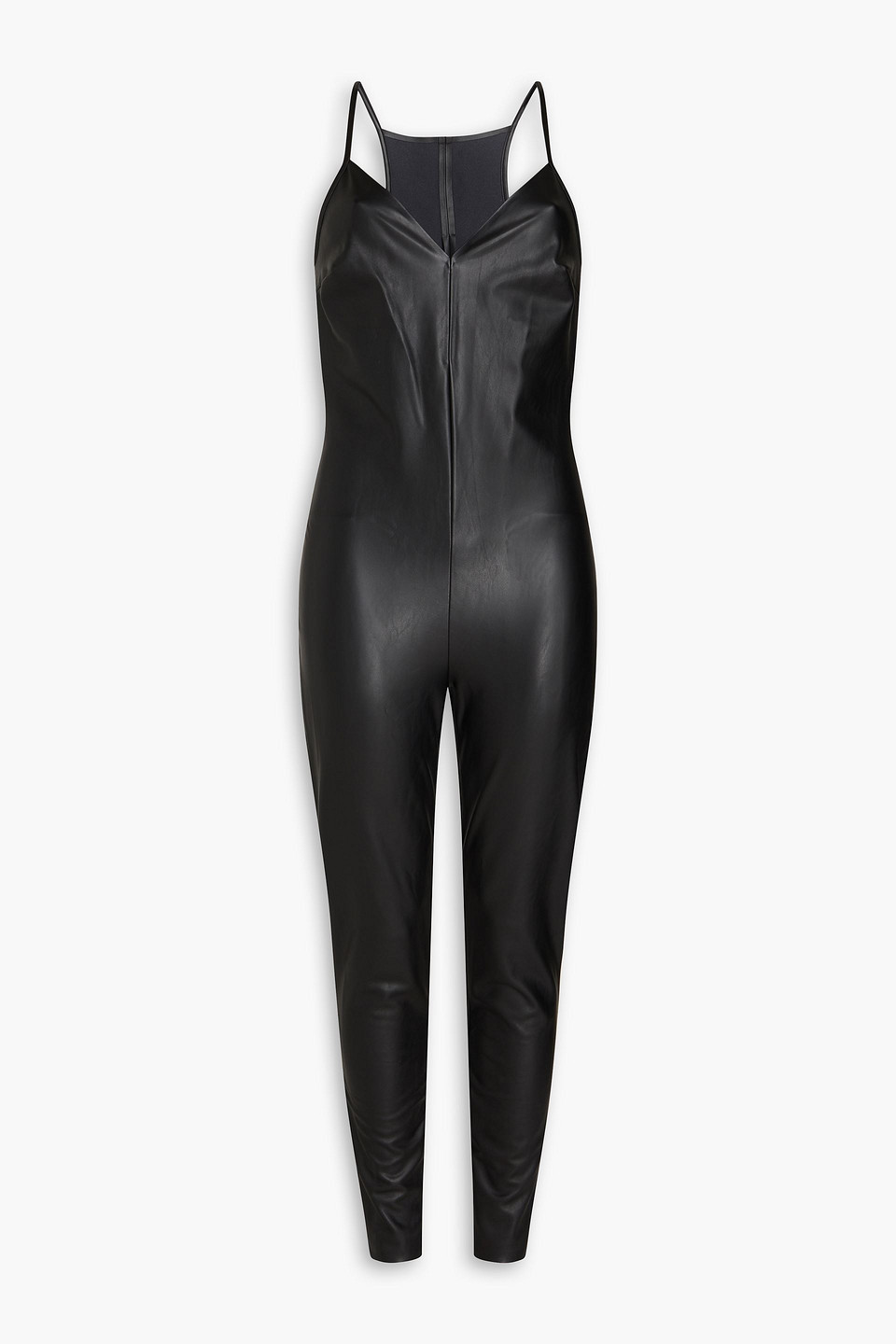 N°21 X Wolford N°21 Heather Vegan Leather Jumpsuit In Black