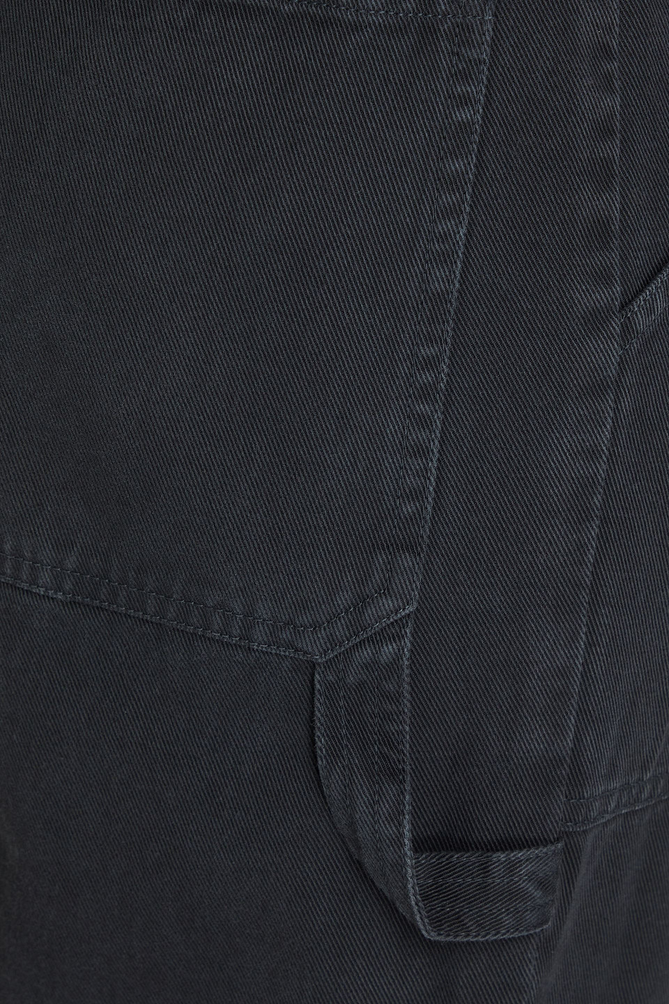 Shop Nili Lotan Quentin Cotton-twill Wide-leg Pants In Charcoal