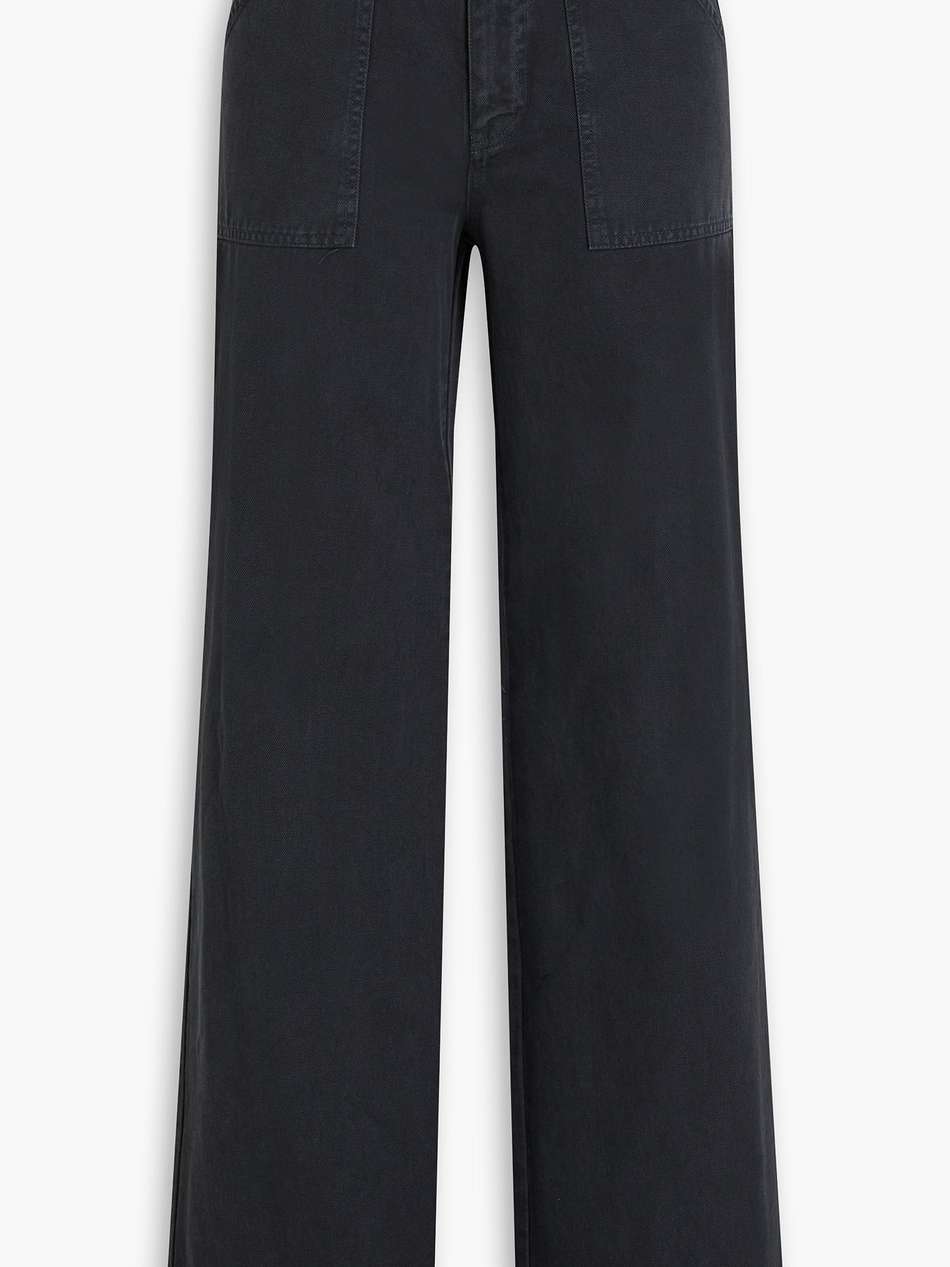 quentin cotton-twill wide-leg pants