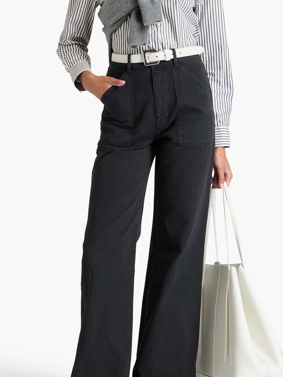quentin cotton-twill wide-leg pants