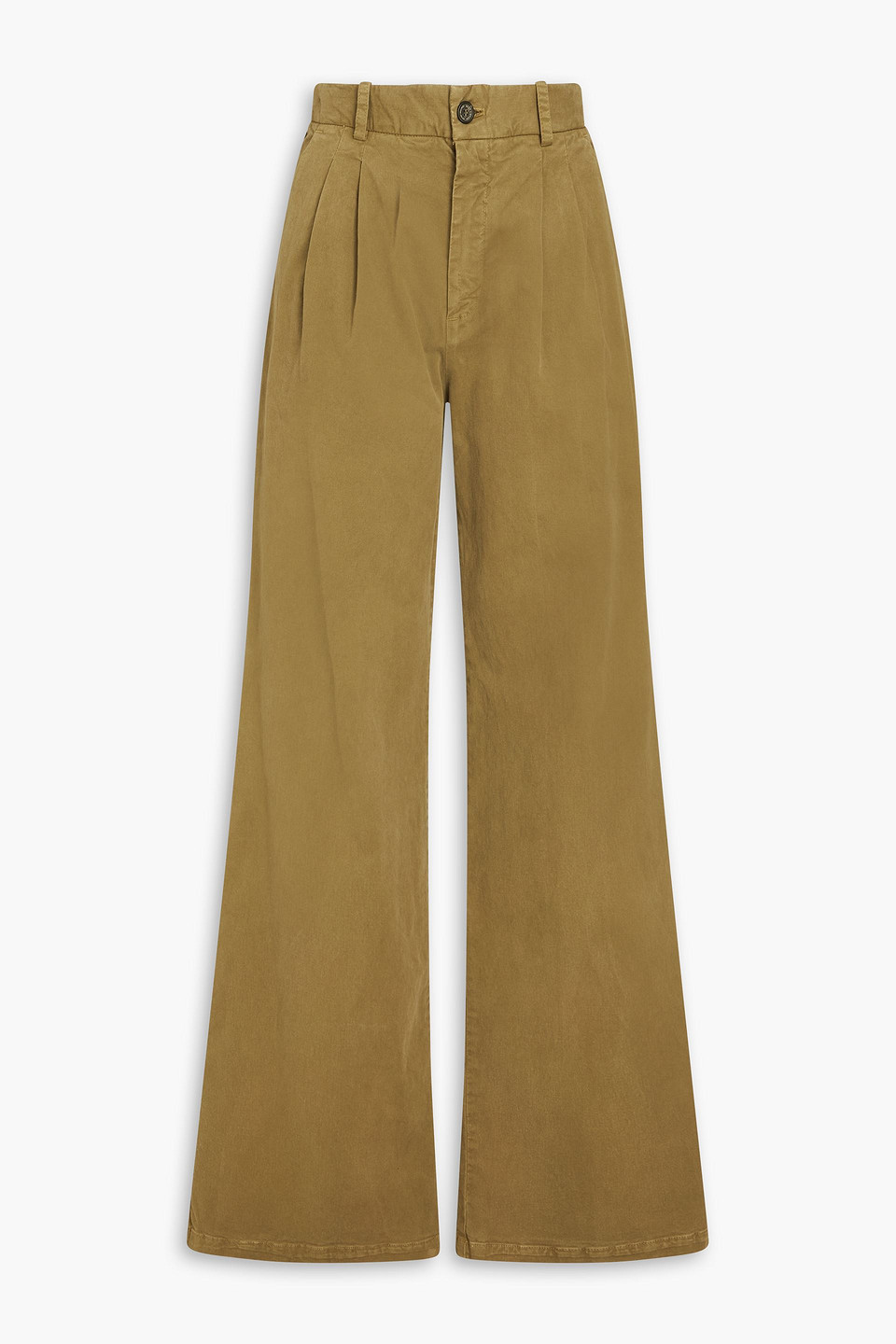 Nili Lotan Florence Cotton-blend Corduroy Flared Pants In Army Green