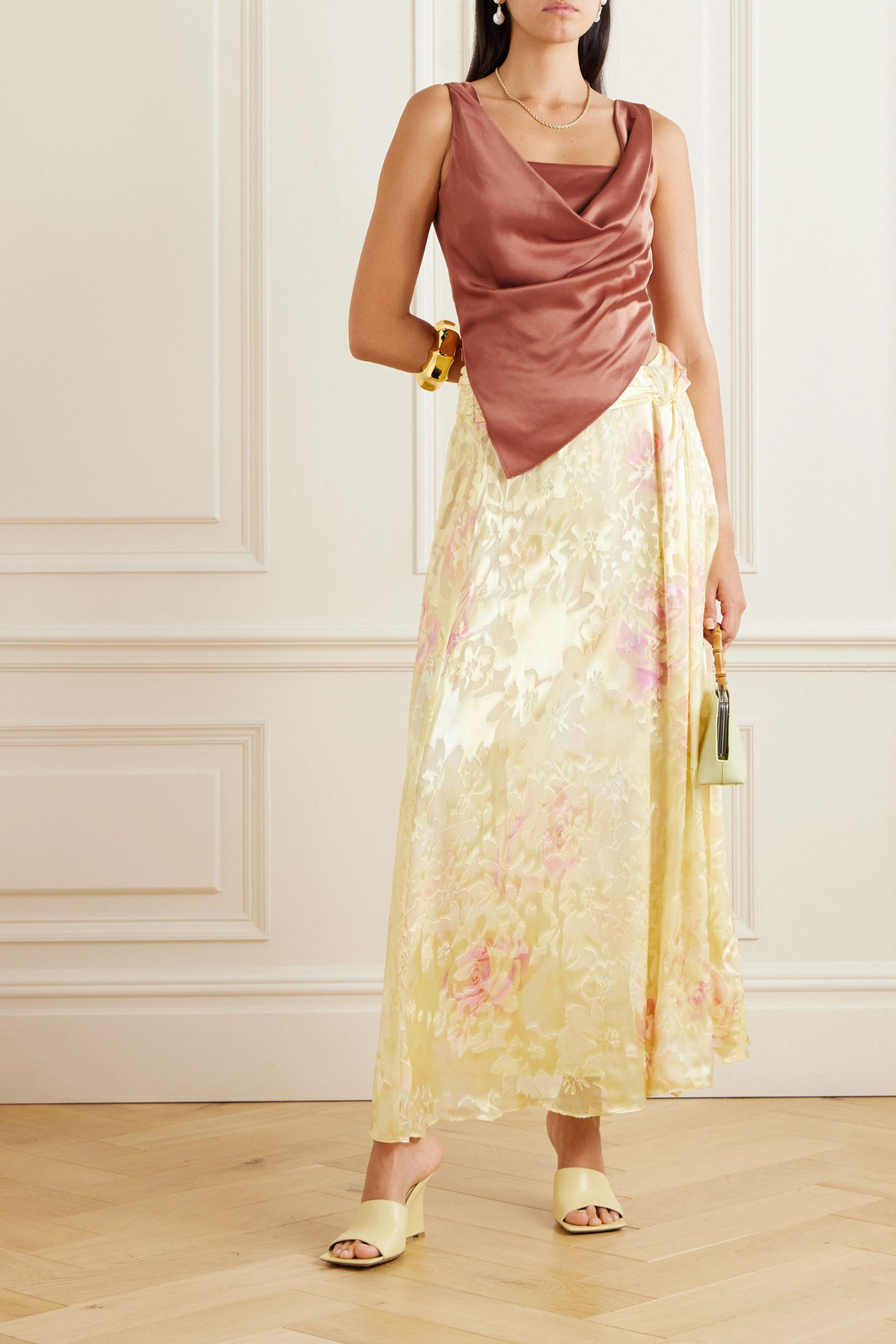 Nanushka Petra draped satin tank