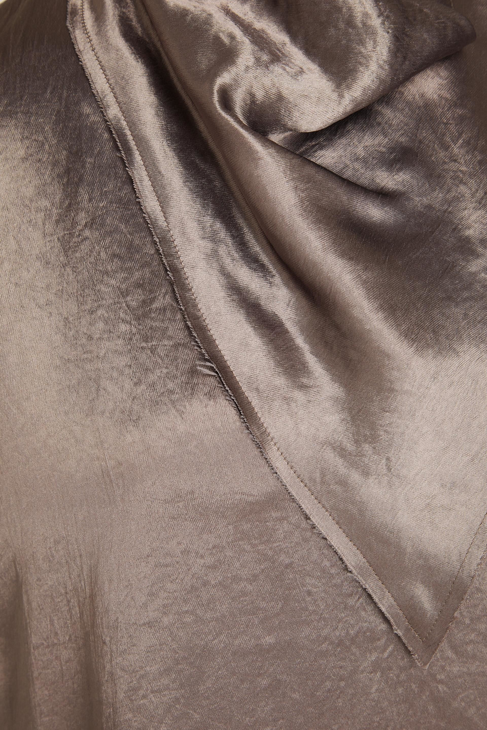 Tibi Draped Satin-crepe Top In Gray