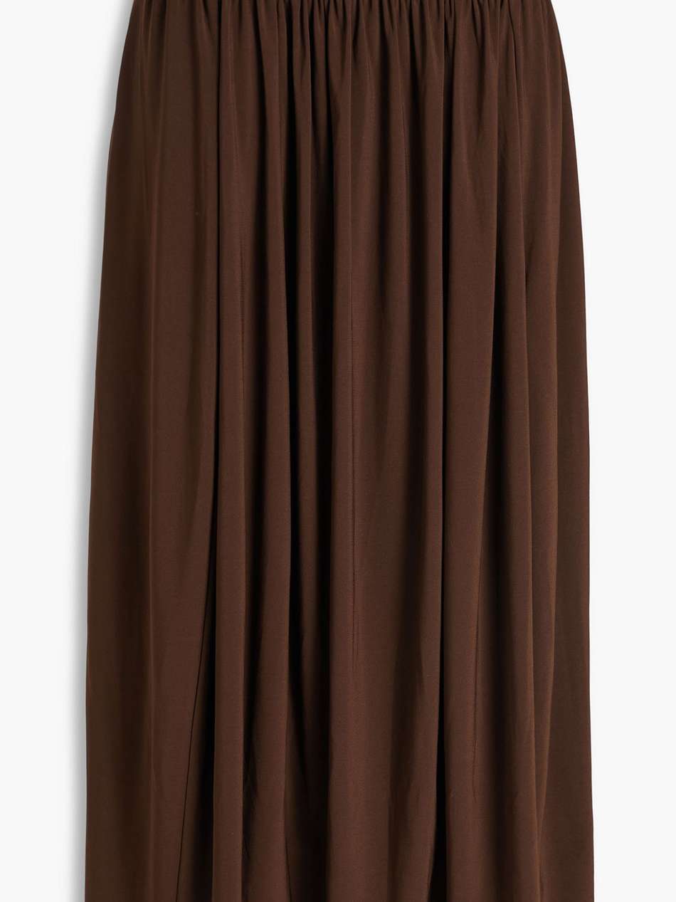 gathered jersey midi skirt