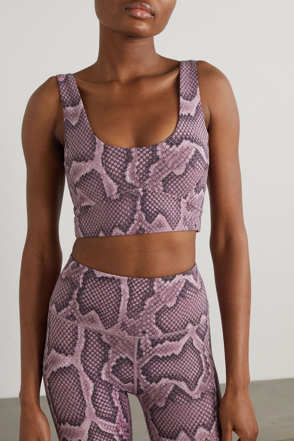 VARLEY Let's Go Elsie snake-print stretch sports bra