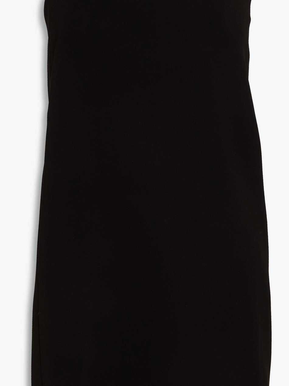 strapless crepe mini dress