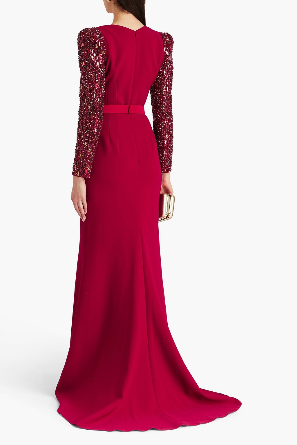 JENNY PACKHAM فستان سهرة من قماش كادي المطاط مزركش