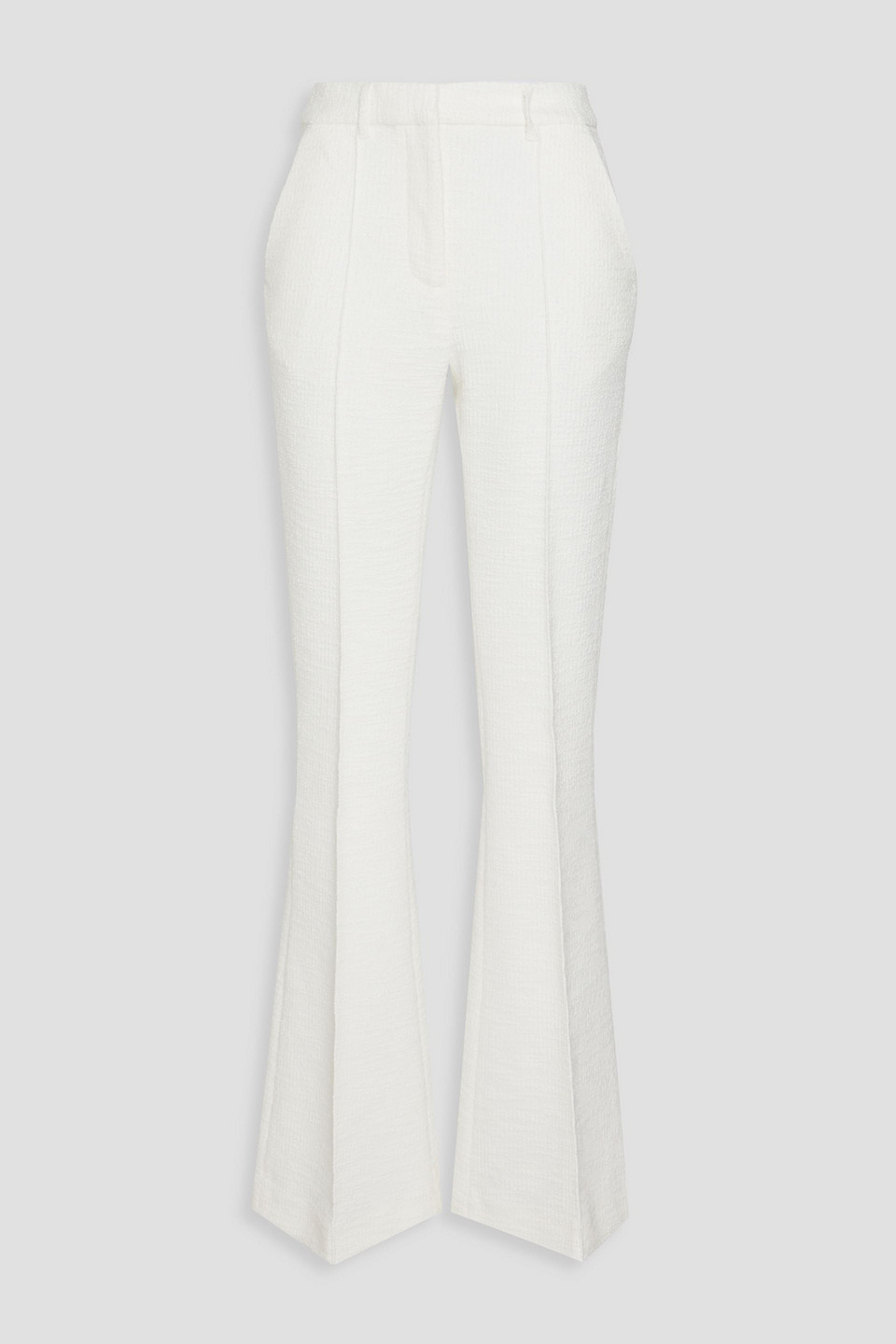 Rebecca Vallance Claire Bouclé-tweed Flared Trousers In Elfenbein