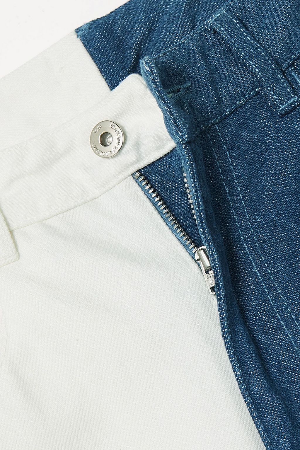 MARQUES' ALMEIDA Two-tone high-rise boyfriend jeans