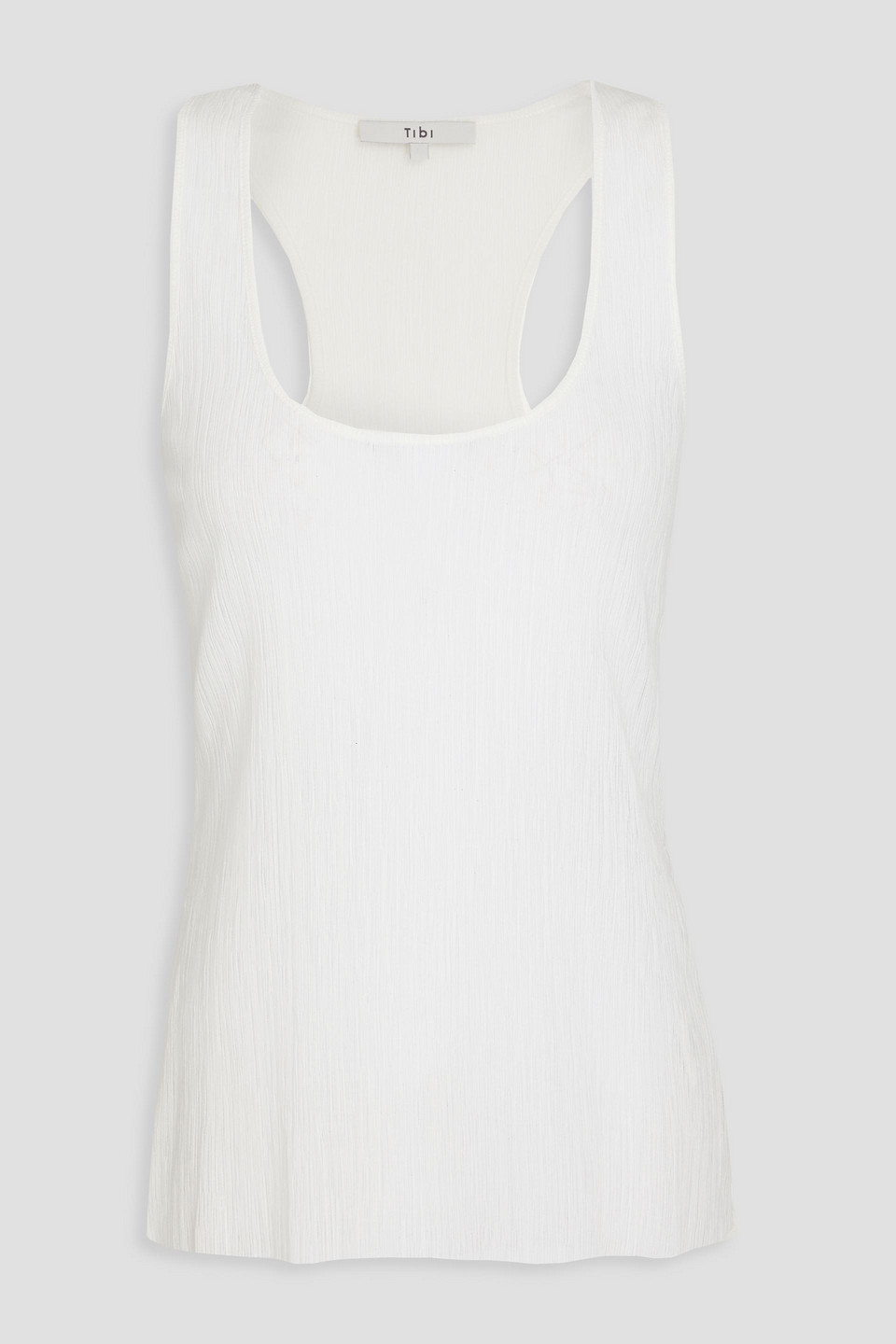 Tibi Cotton-blend Gauze Tank In White