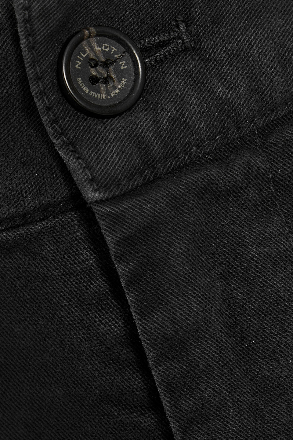 Nili Lotan Elliot Stretch-cotton Twill Straight-leg Pants In Black