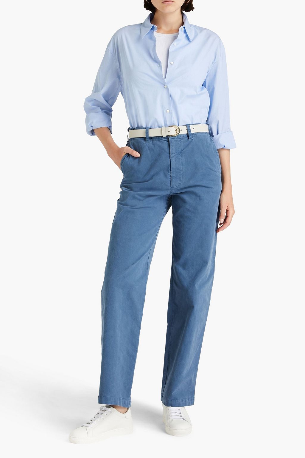 NILI LOTAN Yorke cotton-chambray shirt