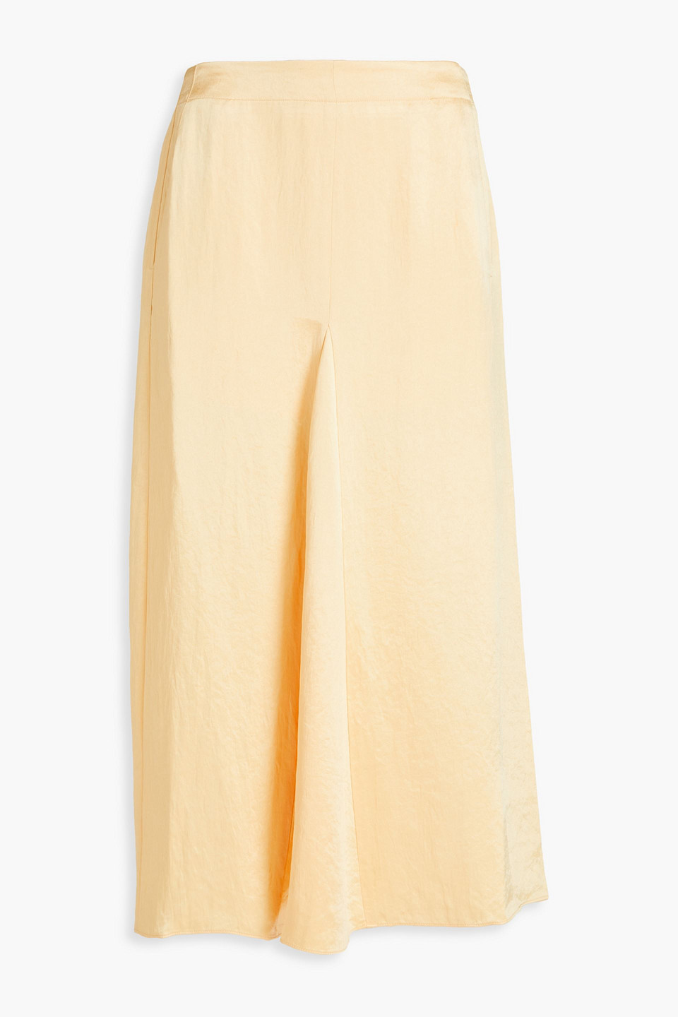 Tibi Satin-twill Midi Skirt In Pastel Yellow