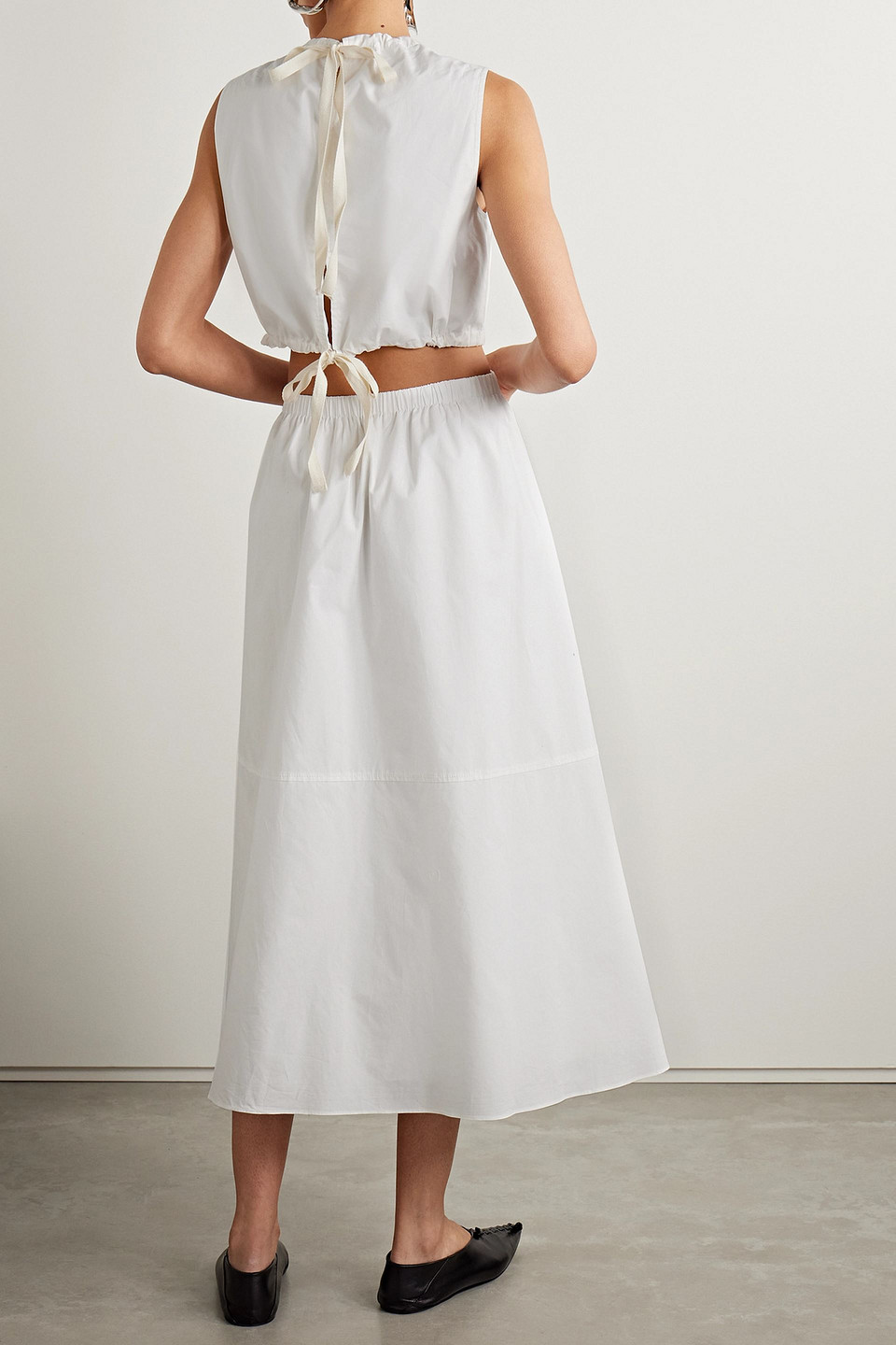 PROENZA SCHOULER CUTOUT COTTON-POPLIN MIDI DRESS 