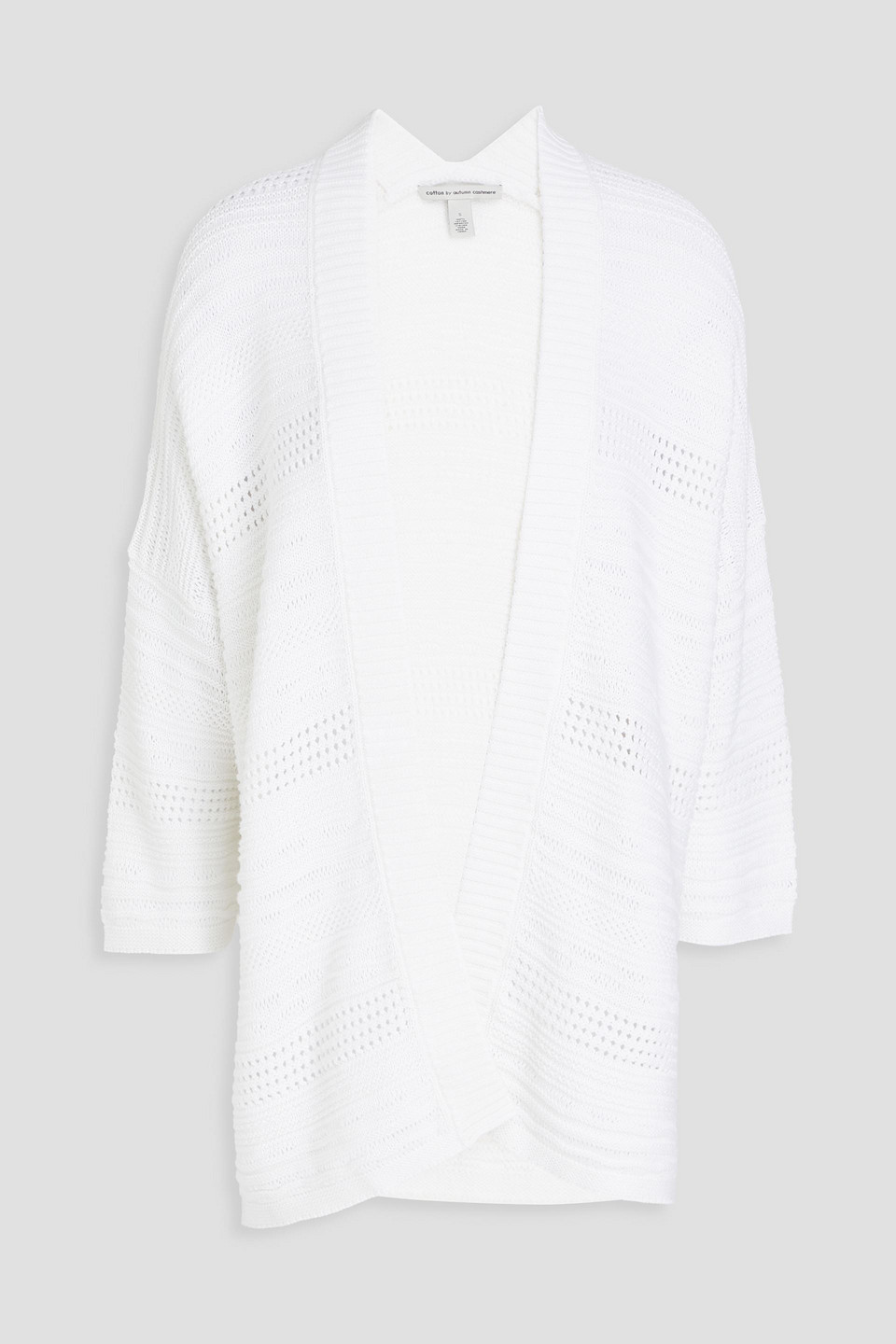 Autumn Cashmere Pointelle-knit Cotton Cardigan In Off-white