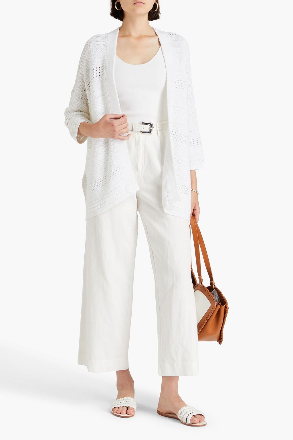 COTTON BY AUTUMN CASHMERE كارديغان من القطن بحبكة بوانتيل