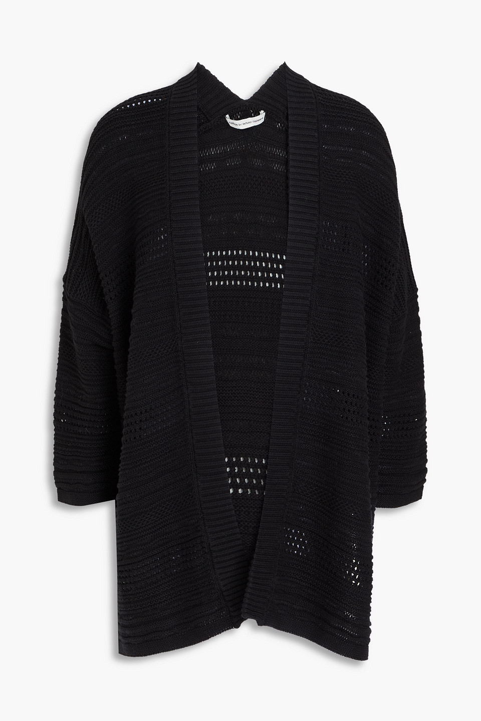 Pointelle-knit cotton cardigan