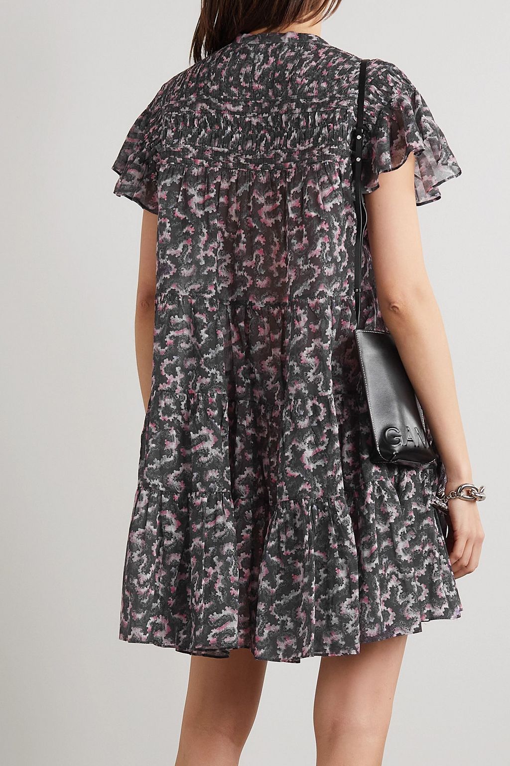 MARANT ÉTOILE Lanikazi tiered ruffled printed cotton-poplin mini dress