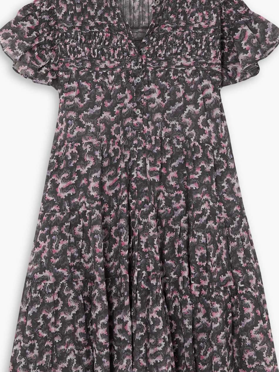 lanikazi tiered ruffled printed cotton-poplin mini dress