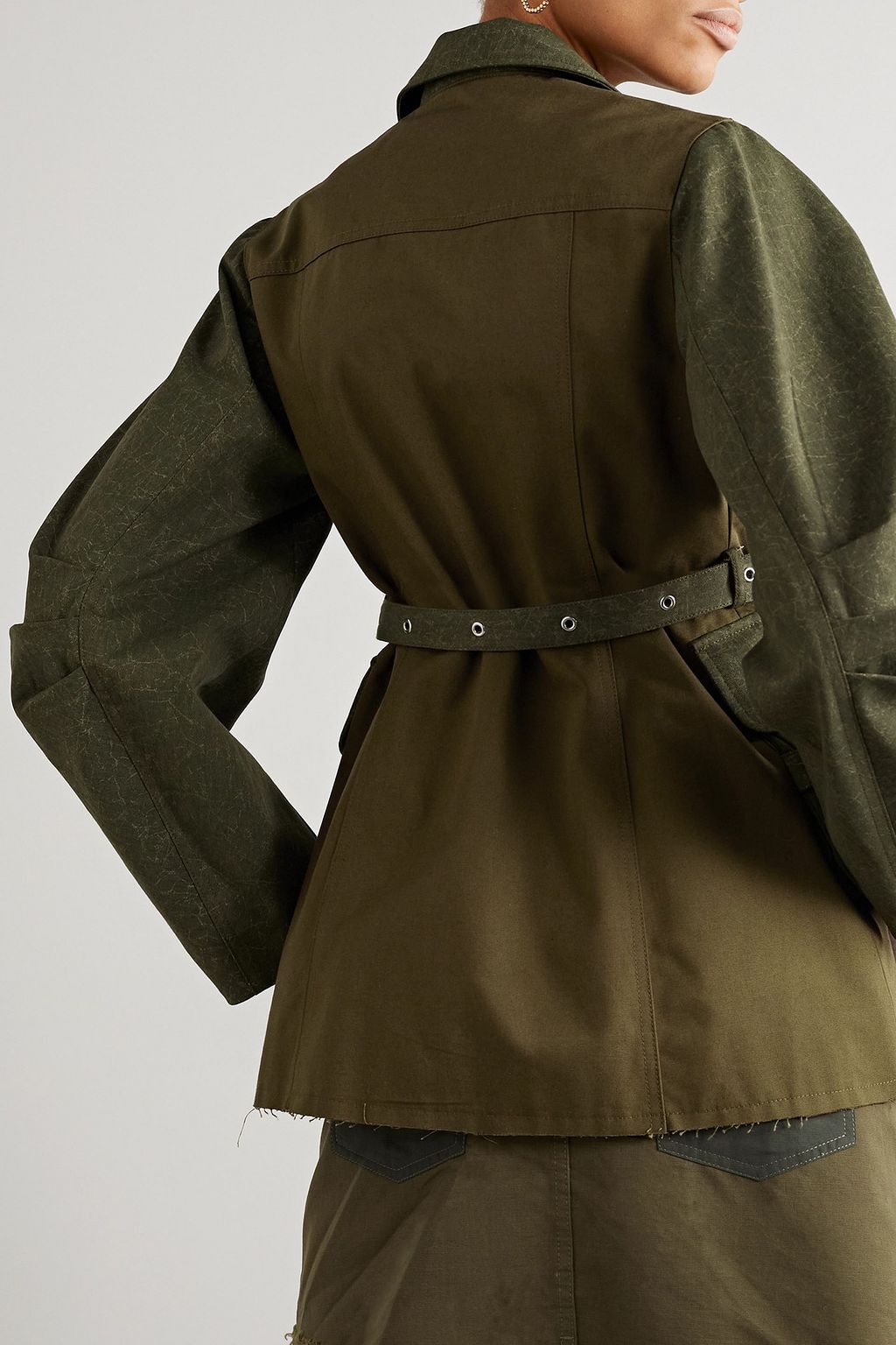 MARQUES' ALMEIDA Belted patchwork cotton-canvas and twill jacket