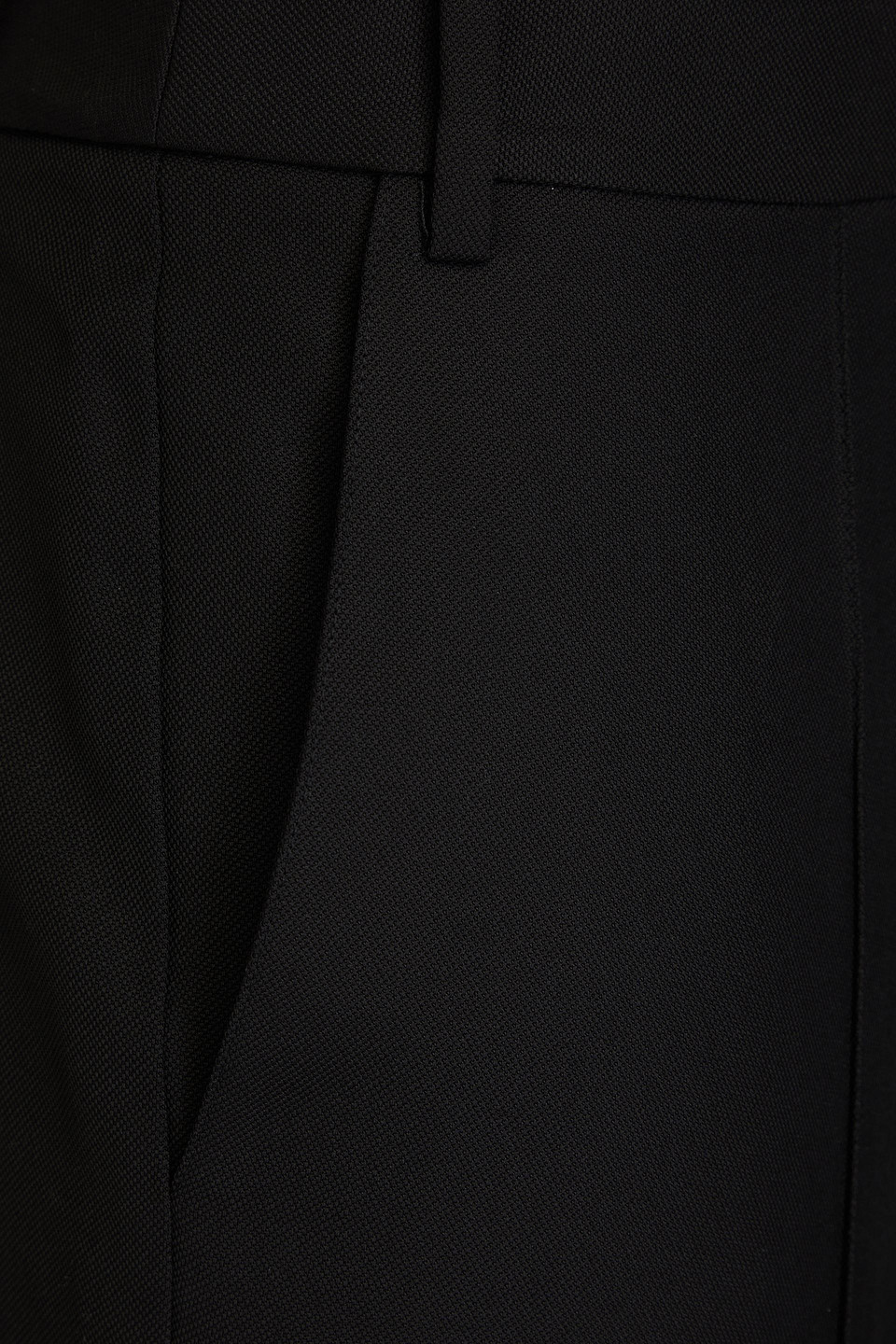 Tibi Cropped Grain De Poudre Wool Tapered Pants In Black