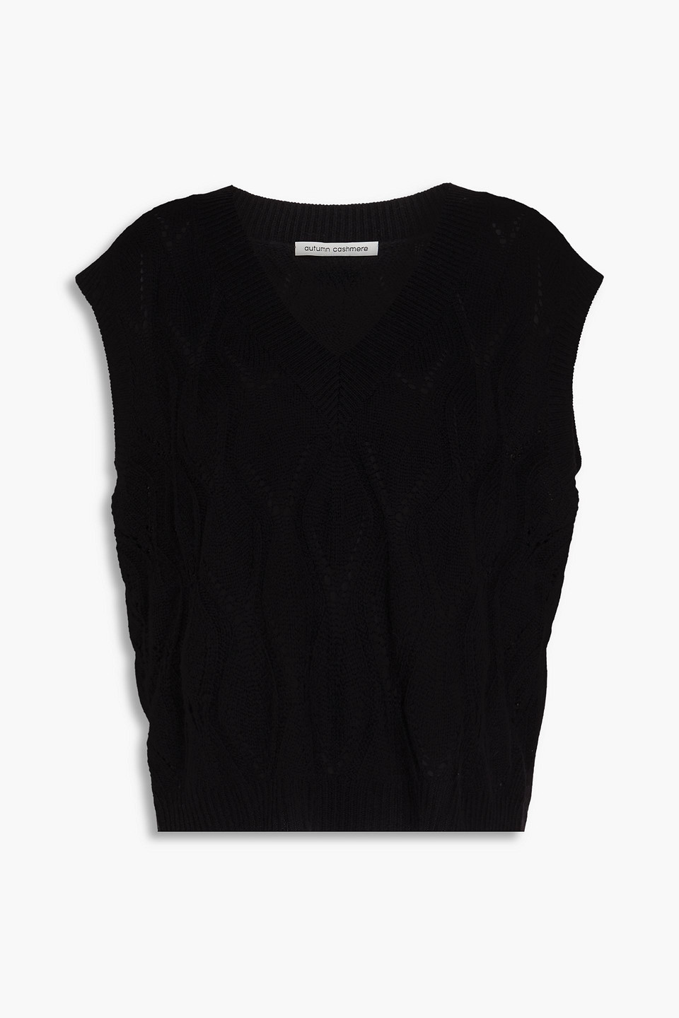 Pointelle-knit cashmere vest