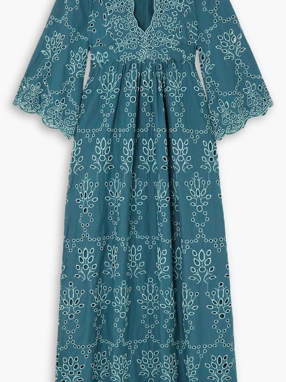 rosa broderie anglaise cotton-poplin maxi dress