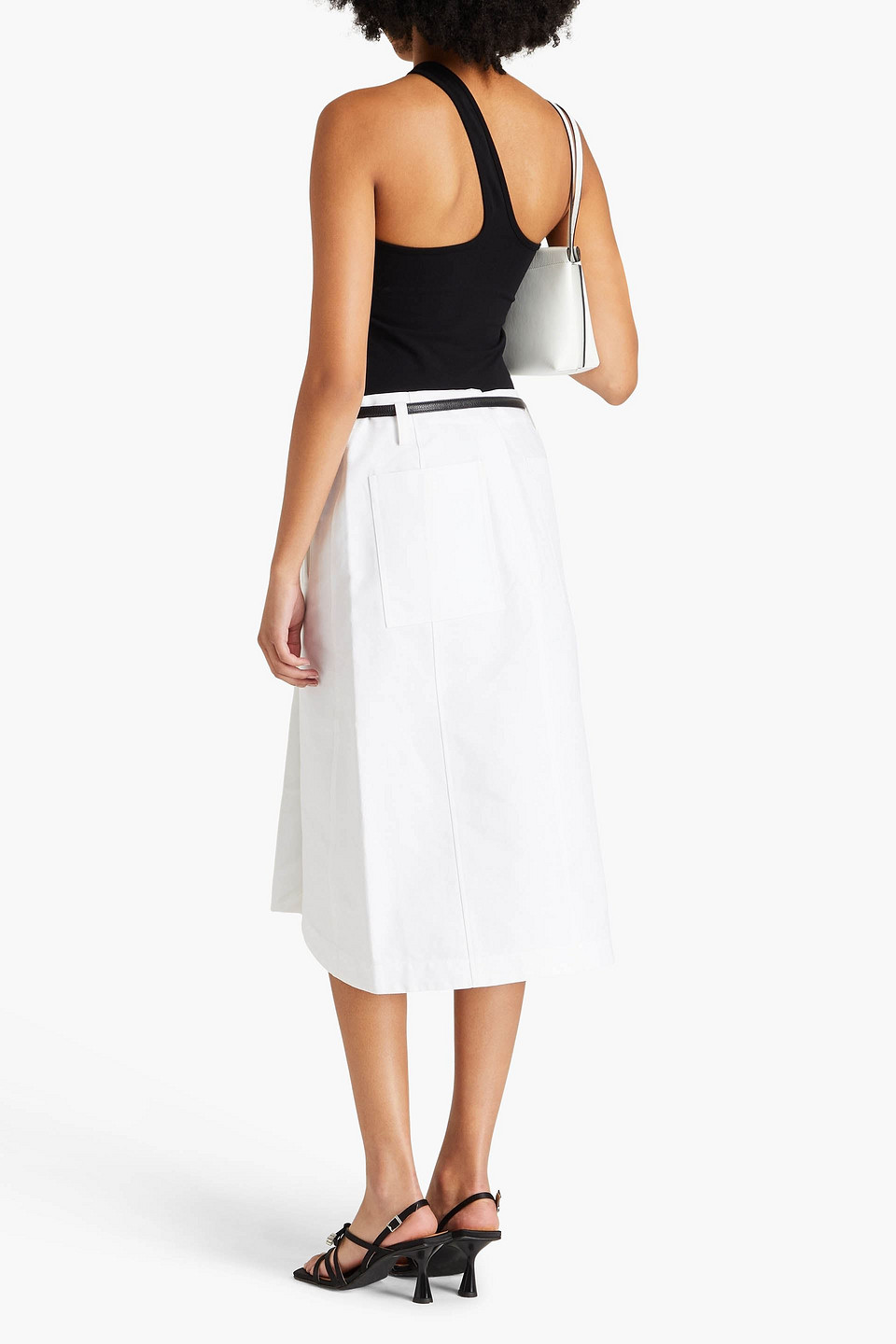 Tibi white wrap skirt hotsell