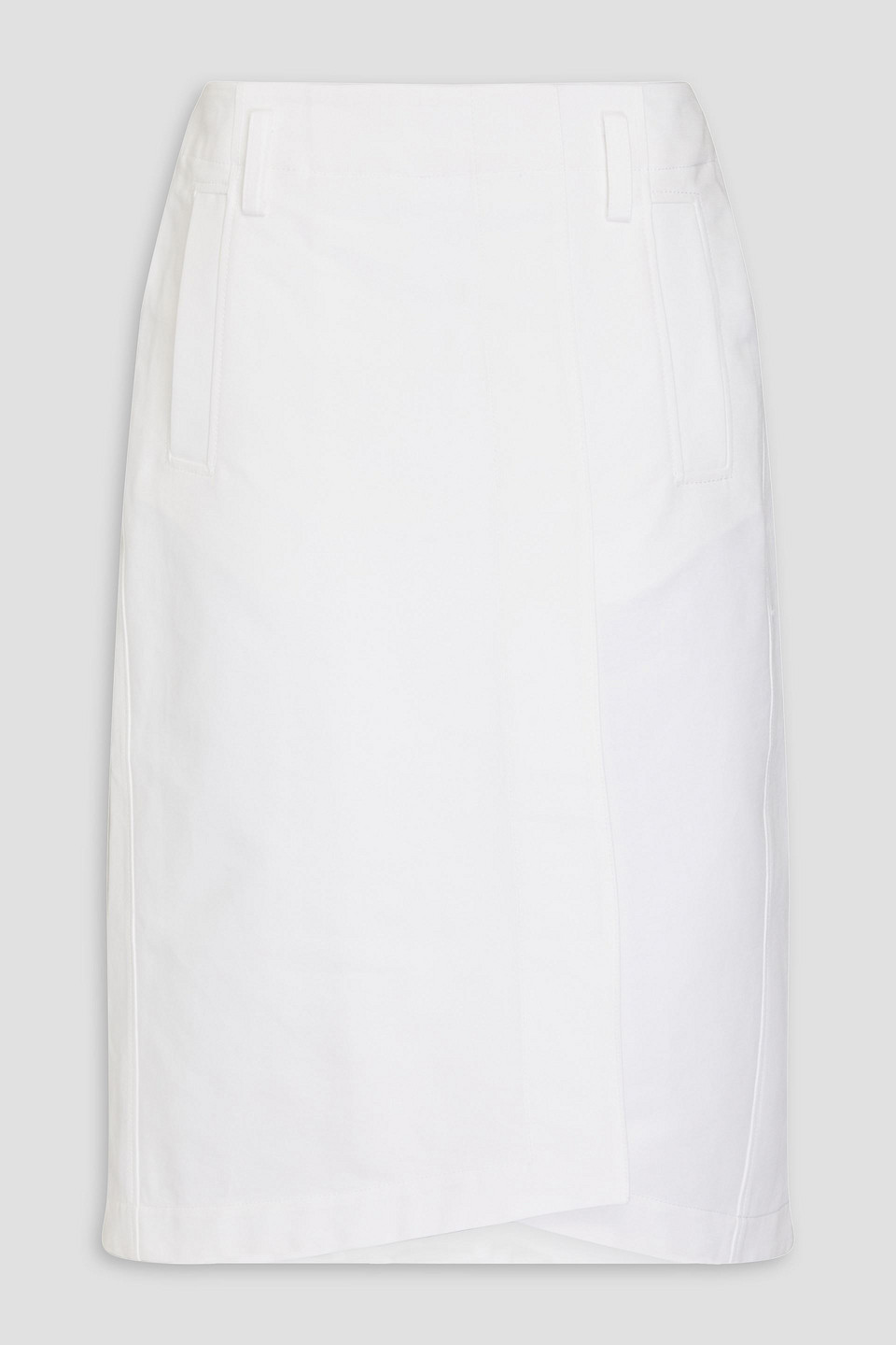 Tibi Wrap-effect Cotton Skirt In White