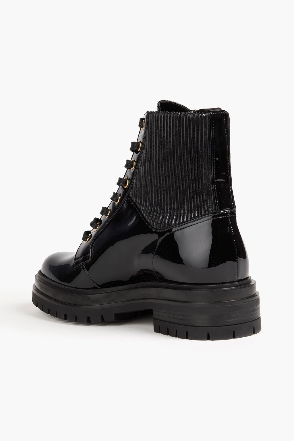 GIANVITO ROSSI Martis 20 パテントレザー コンバットブーツ