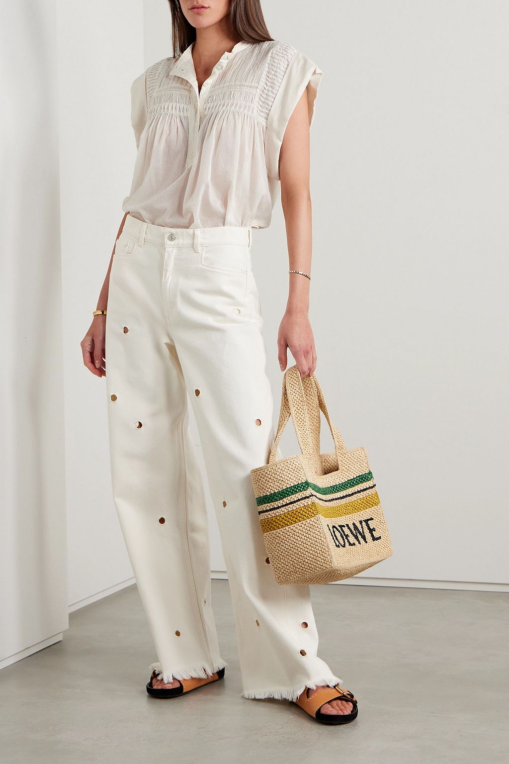 MARANT ÉTOILE Leaza pintucked cotton-voile blouse
