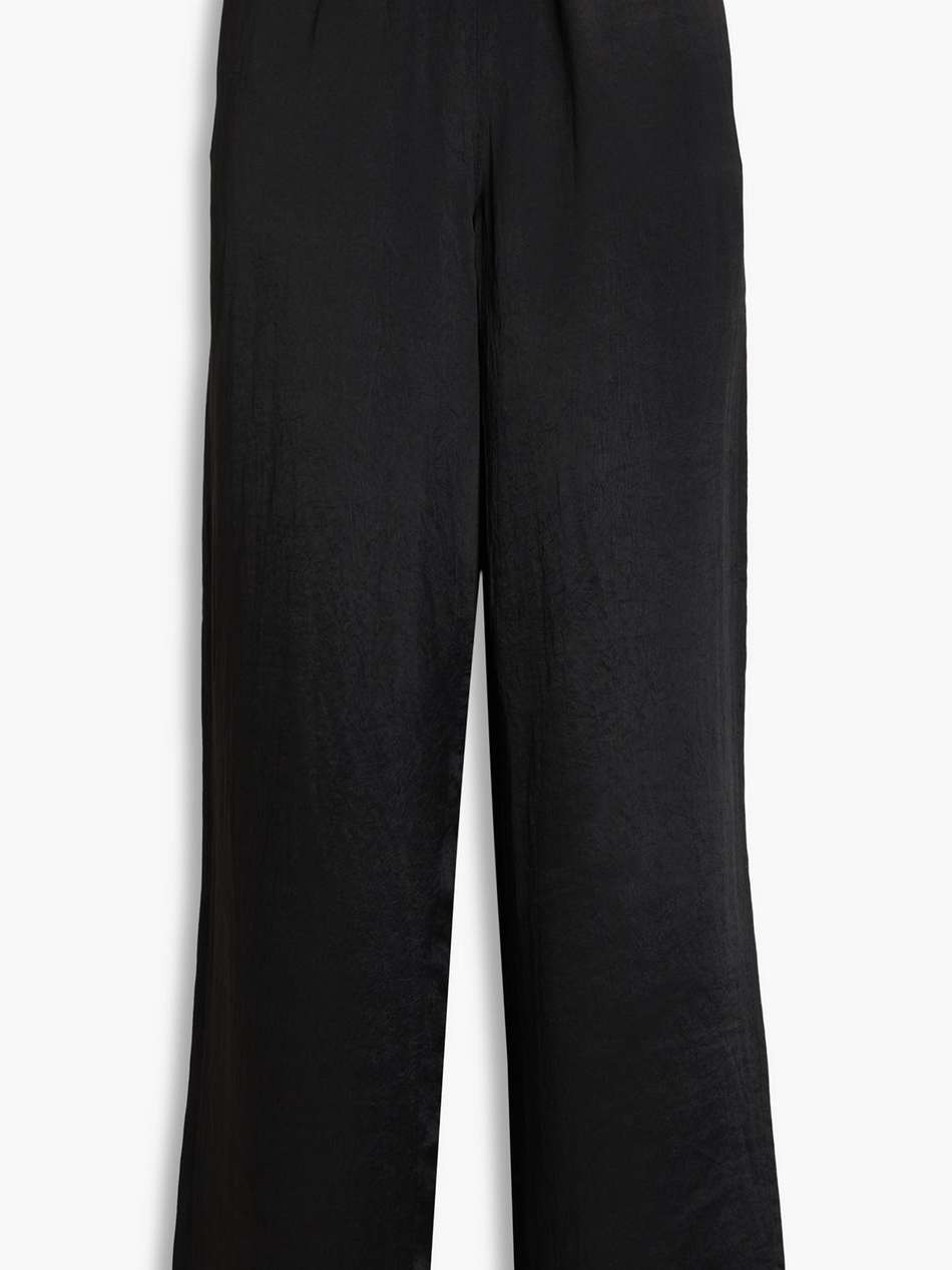 satin-twill wide-leg pants