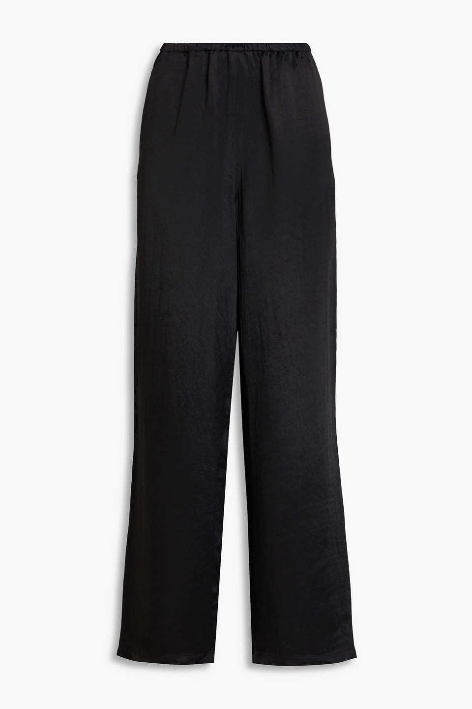 Tibi Satin-twill Wide-leg Pants In Black