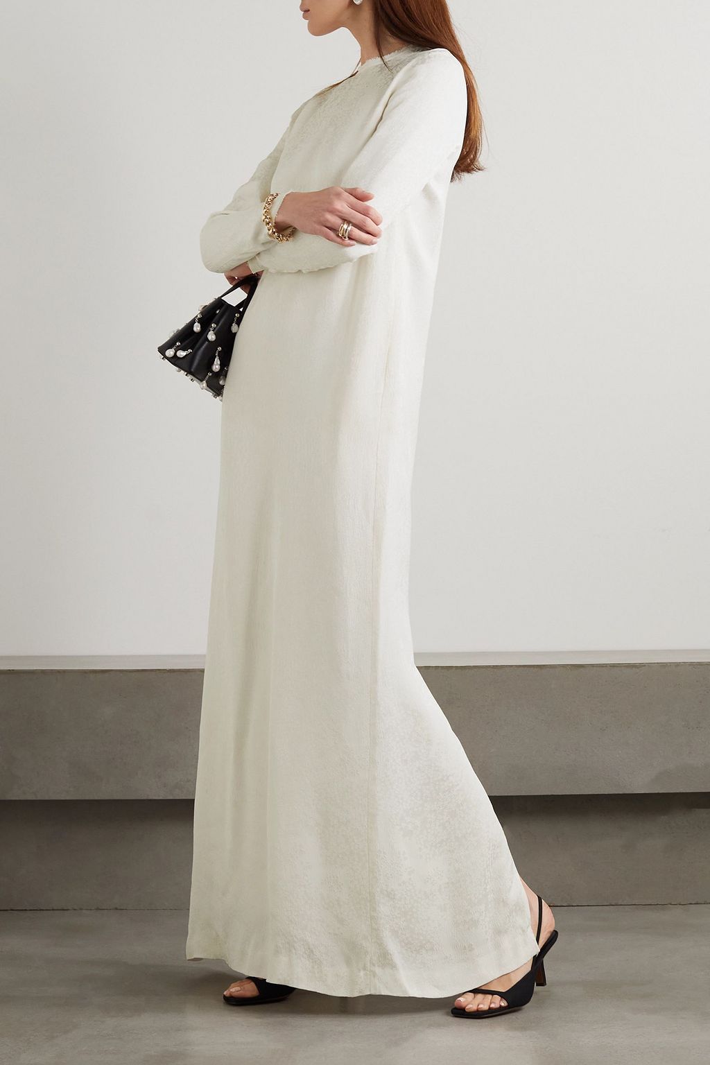 TOTEME Frayed jacquard maxi dress
