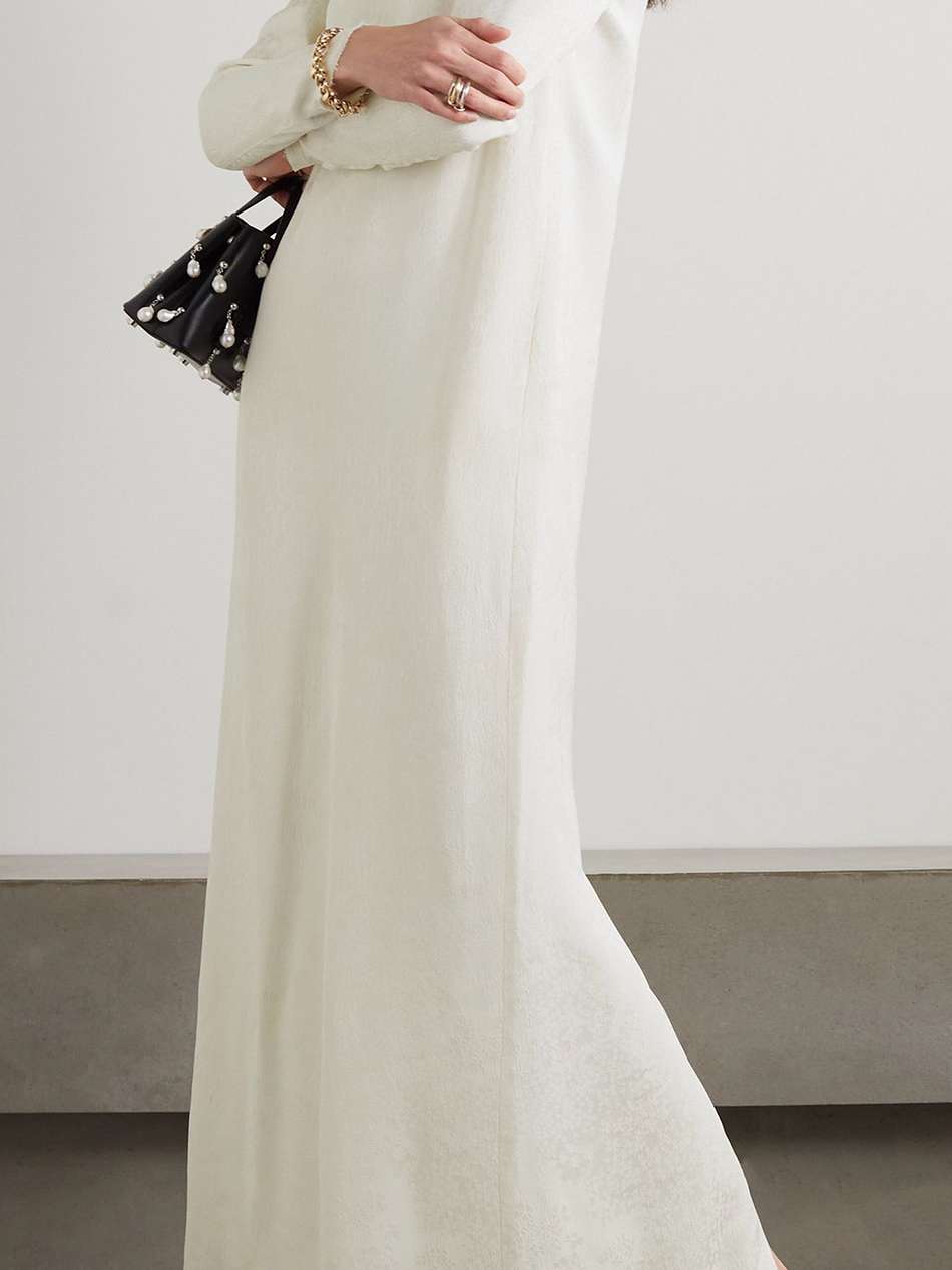 frayed jacquard maxi dress