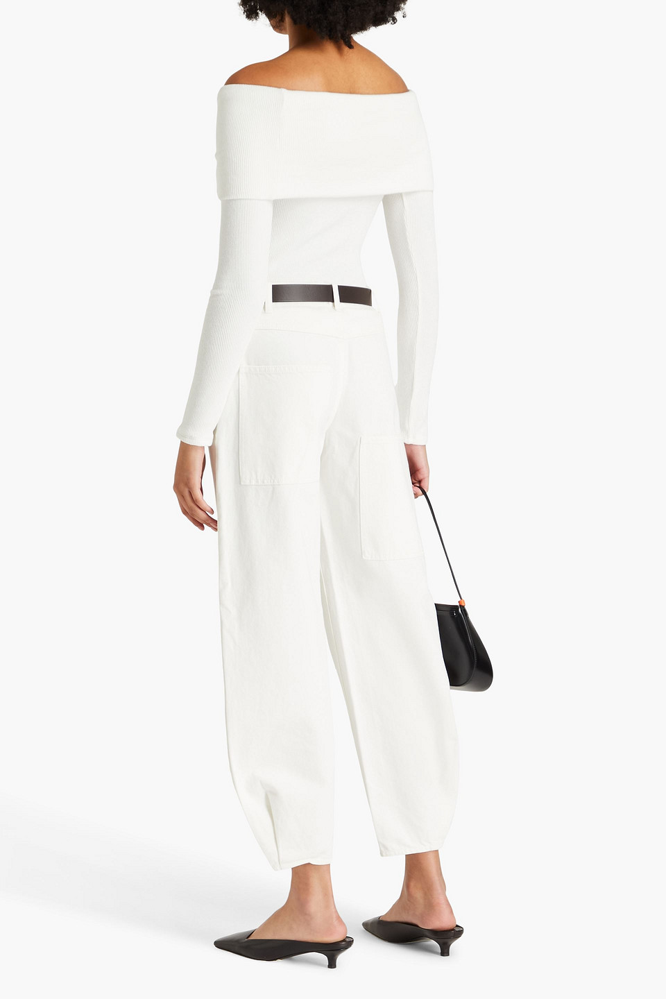 Tibi High-rise Tapered Jeans In White