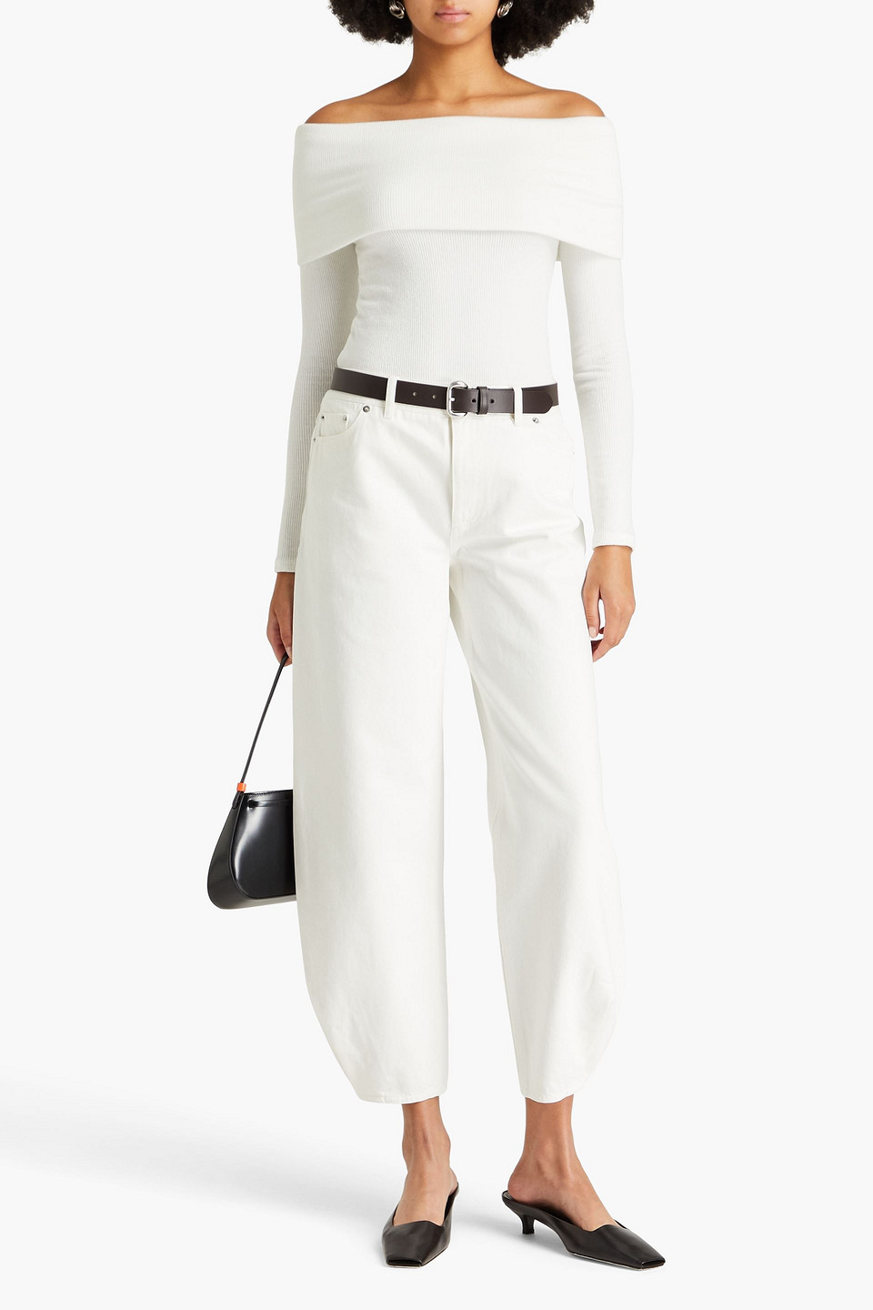 Tibi High-rise Tapered Jeans In White