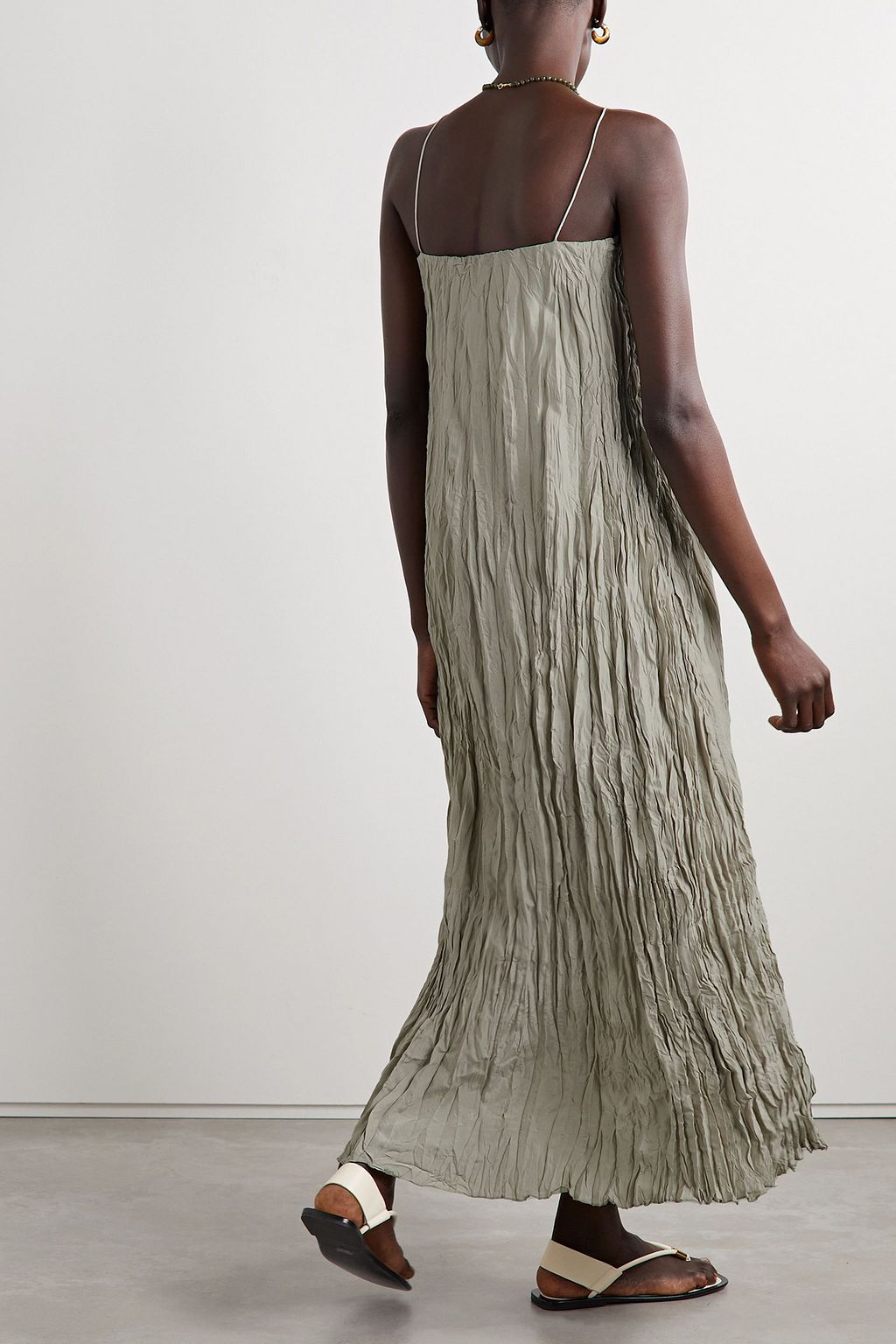 TOTEME Crinkled-silk maxi dress