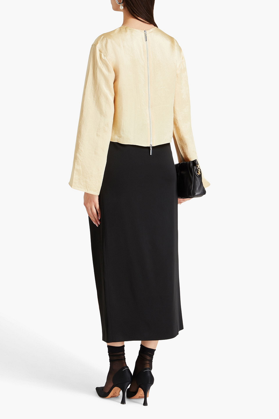 Tibi Satin-twill Top In Yellow