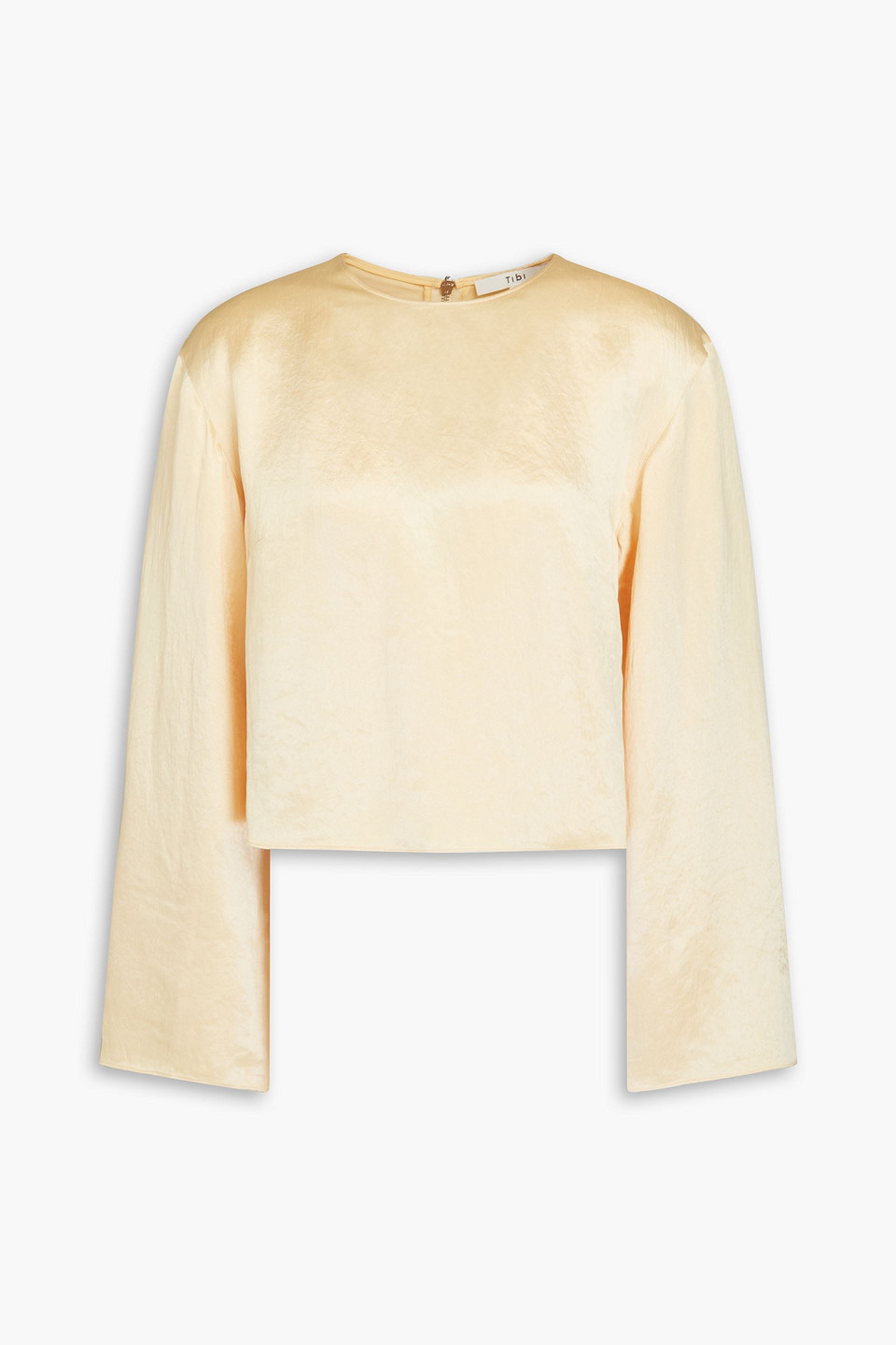 Tibi Satin-twill Top In Yellow