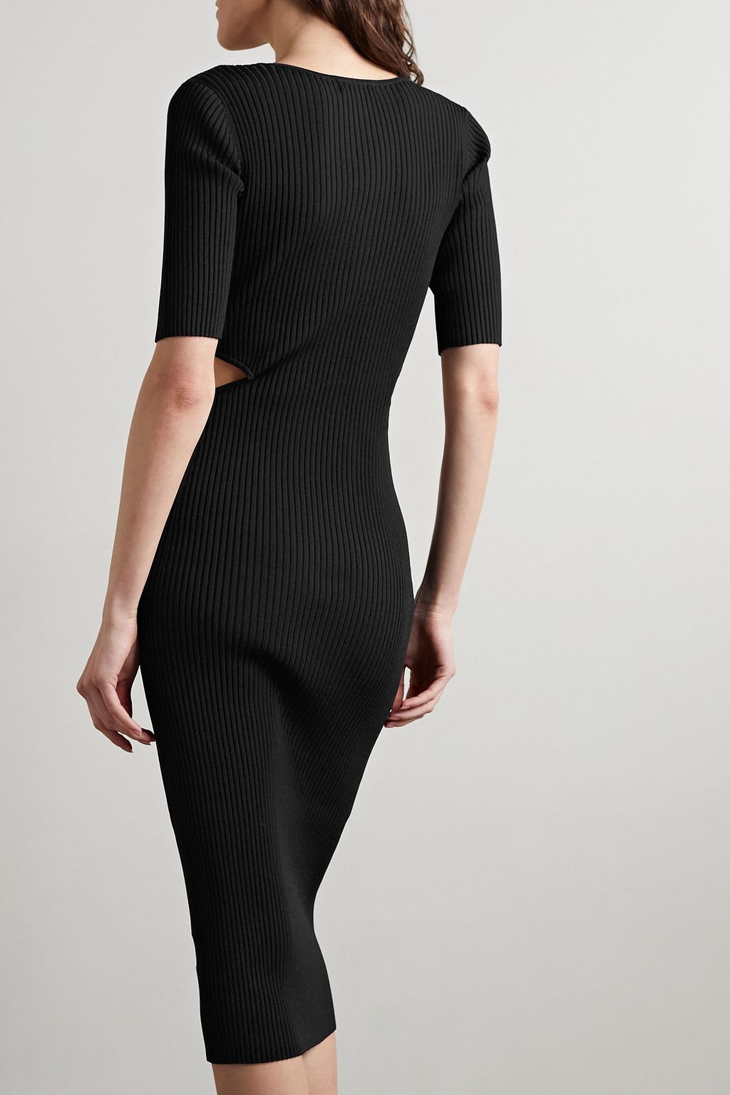 SIMKHAI Colette cutout ribbed-knit midi dress